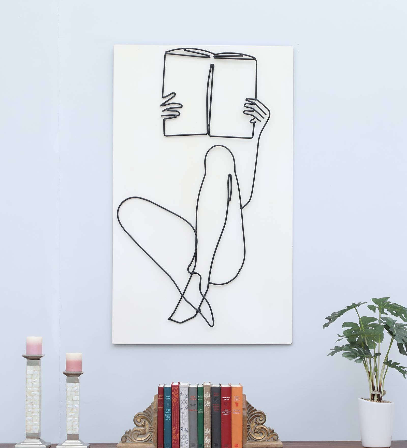 Buy Black Iron Girl Book Metal Wall Art at 41% OFF by Desert Oak ...