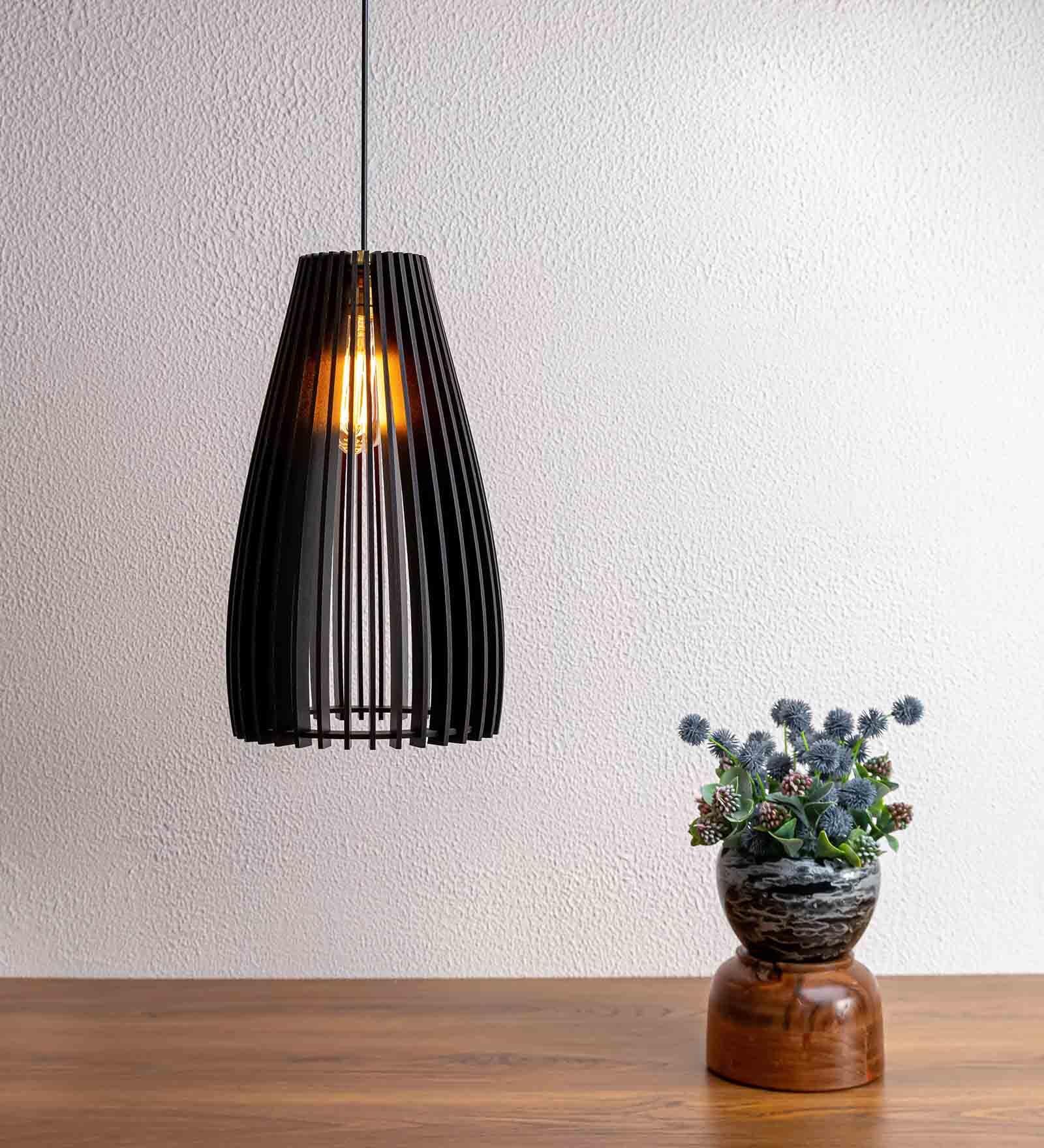 Noel Black Wooden Hanging Light