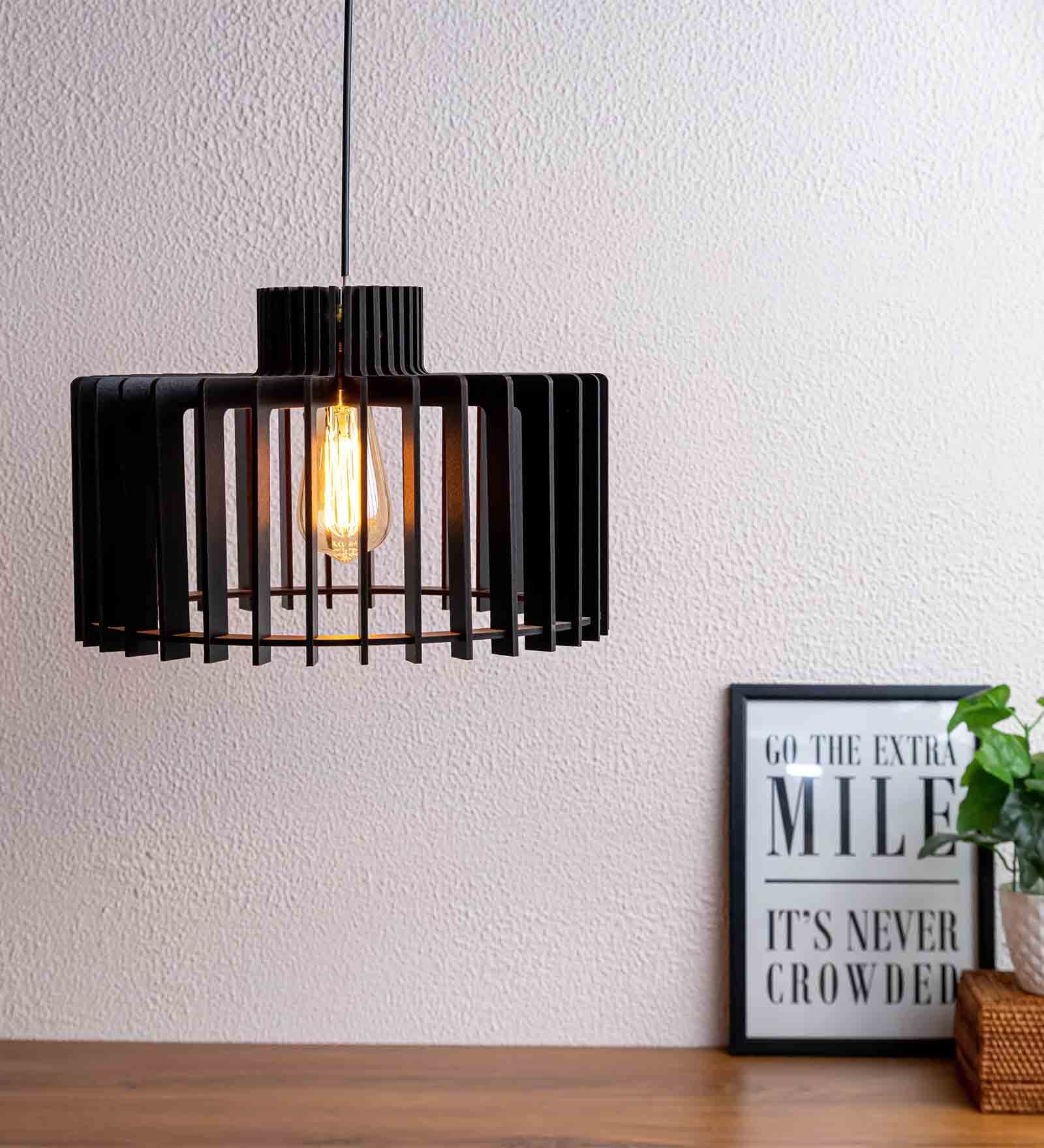 Magalie Black Wooden Hanging Light
