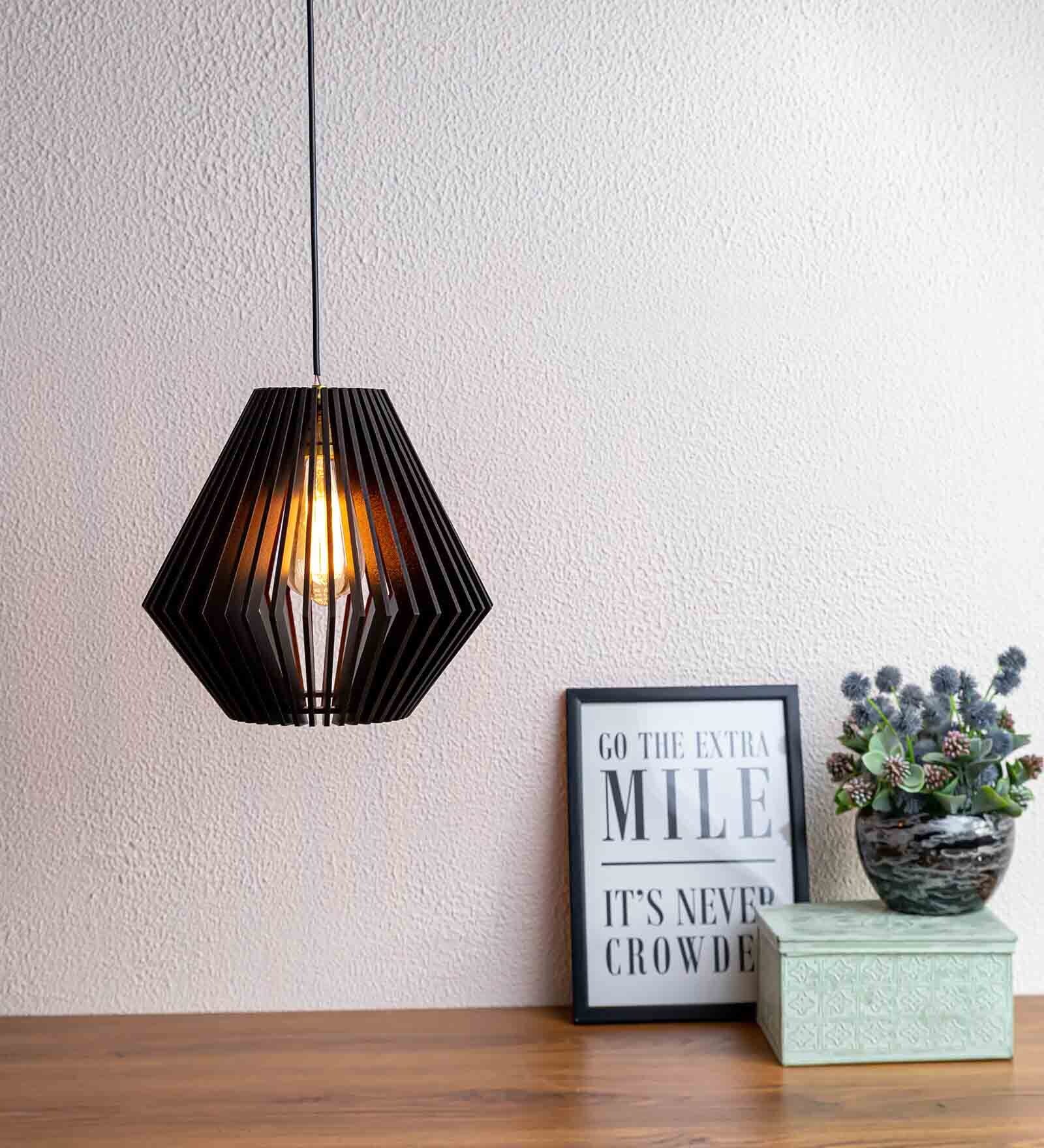 Fondi Black Wooden Hanging Light