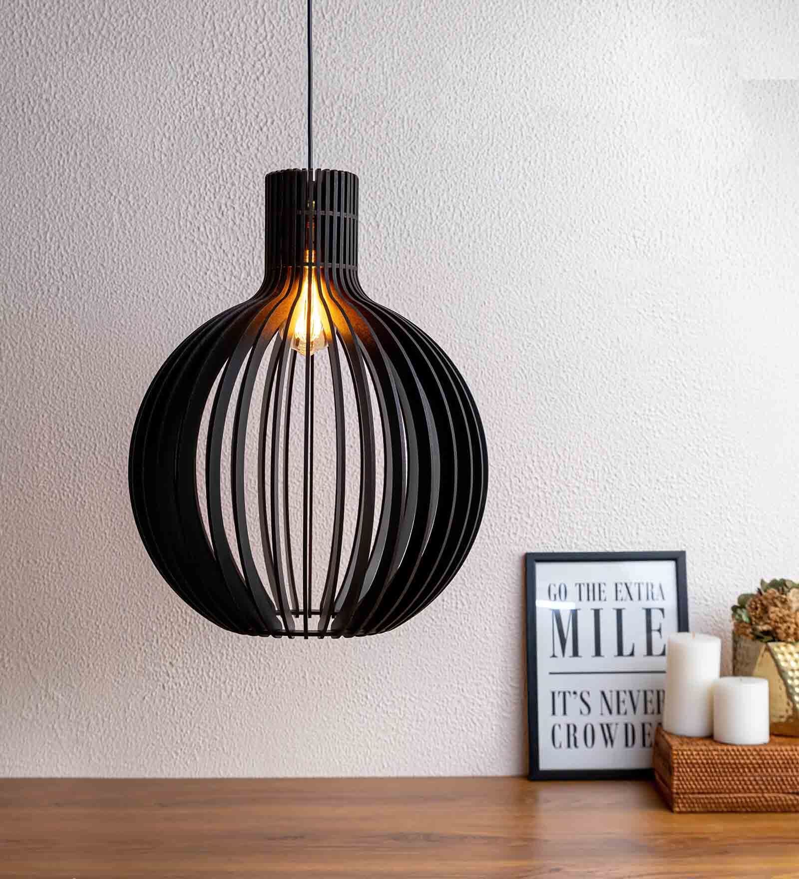 Orla Black Wooden Hanging Light