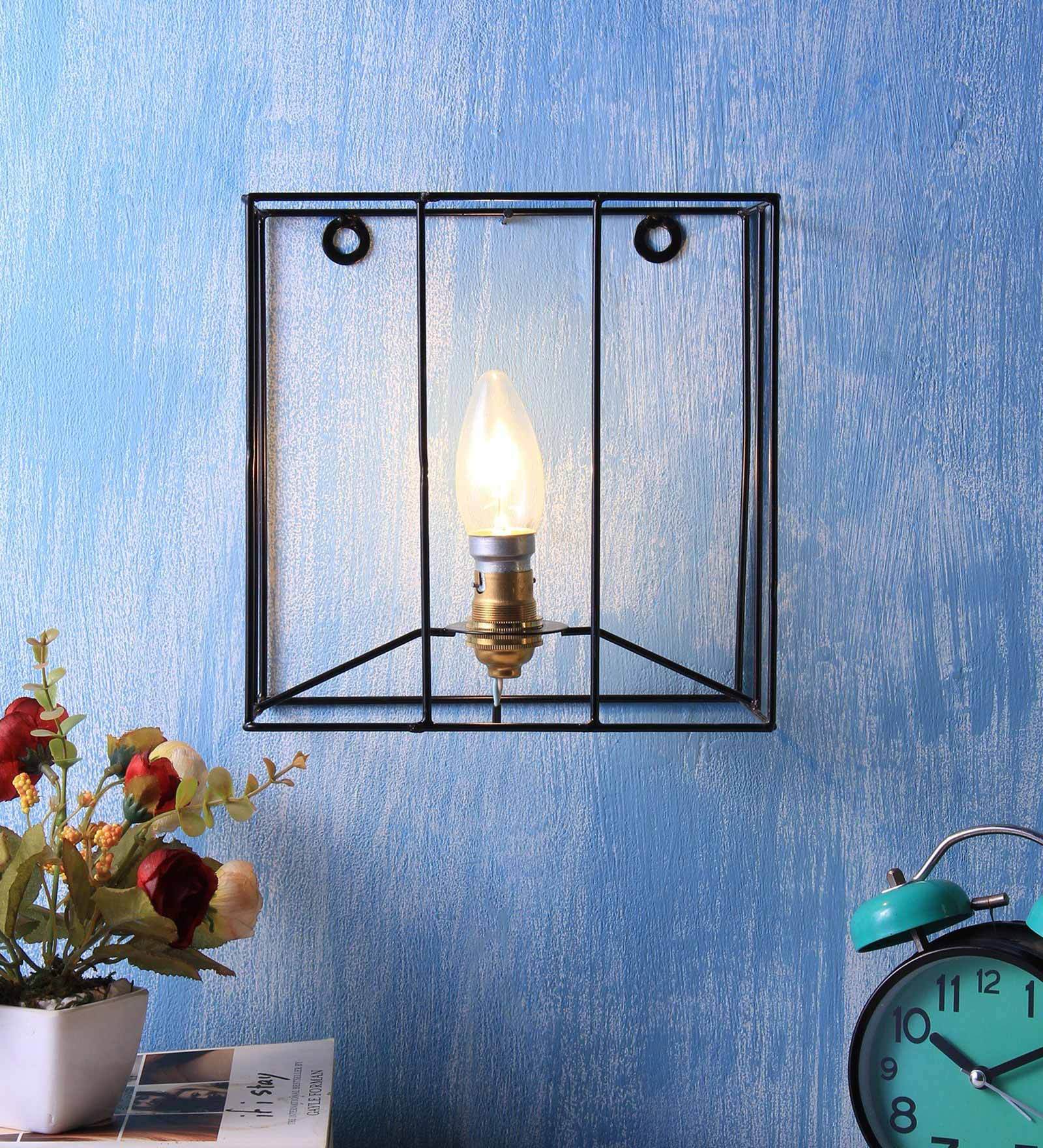 Petunia Iron Candle Wall Light (Black)