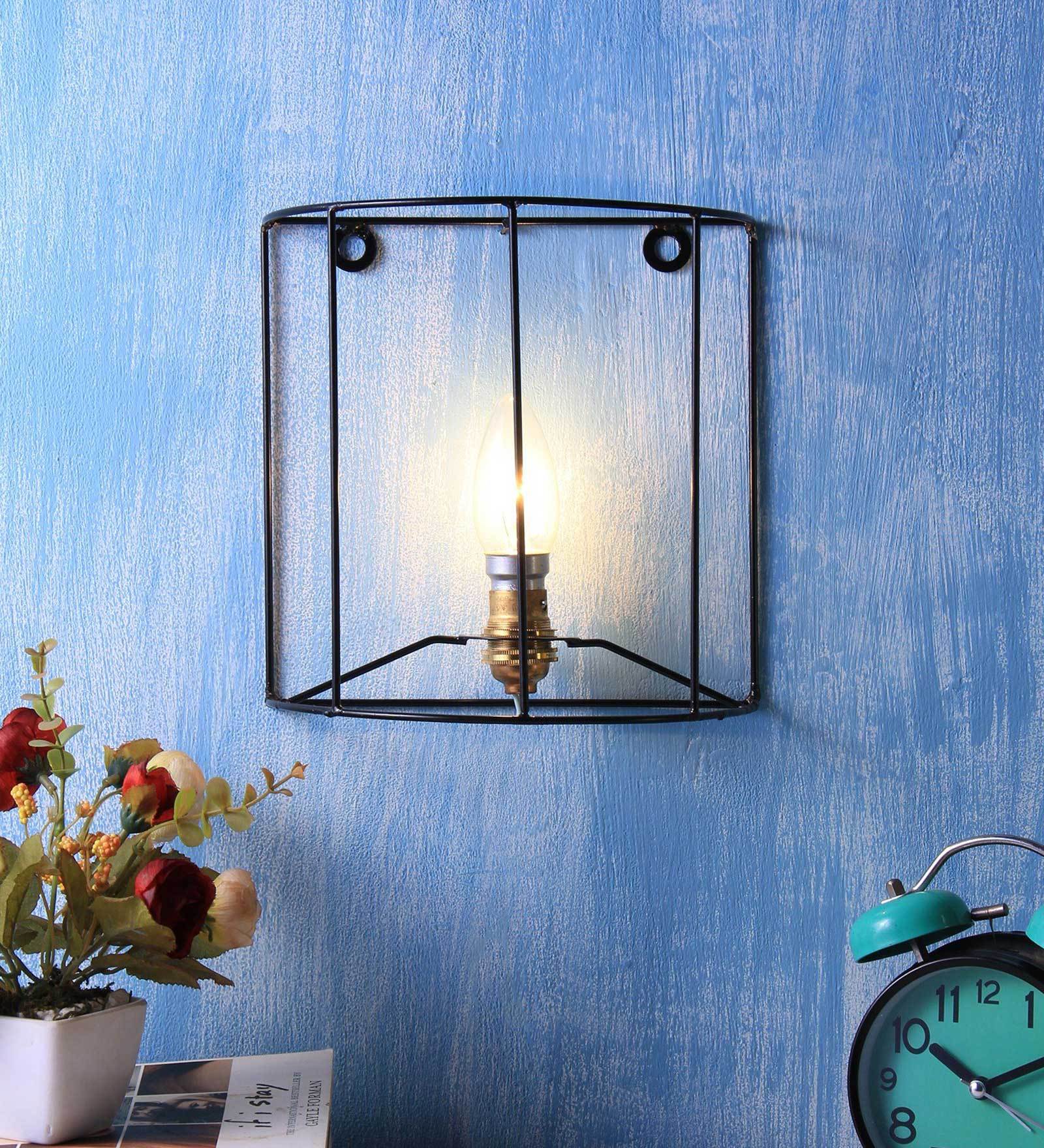Electa Iron Candle Wall Light (Black)