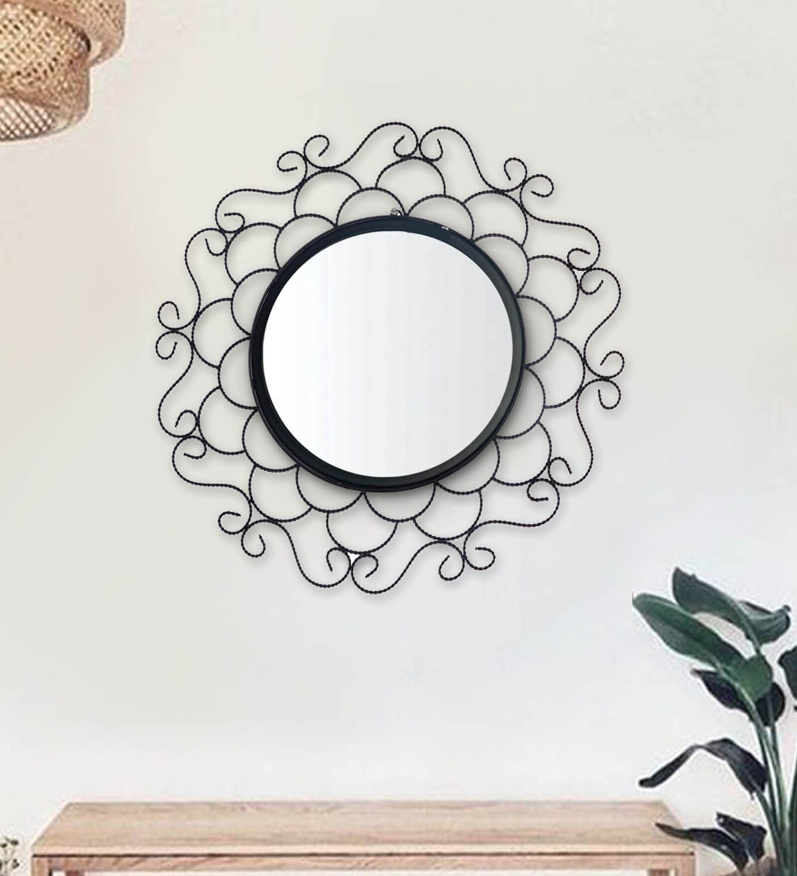 Buy Black Iron Decorative Wall Mirror at 18% OFF by GIG Handicrafts ...