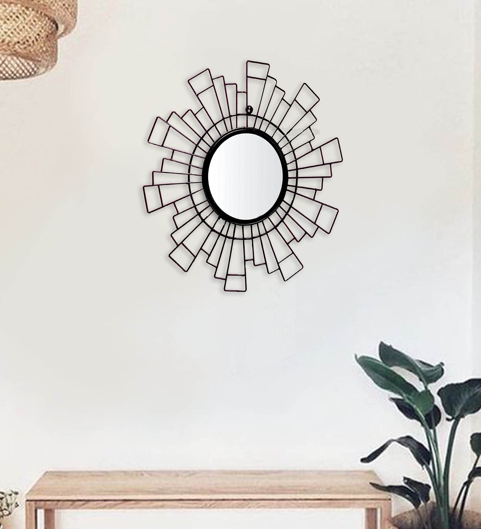 Black Iron Contemporary Decorative Mirror