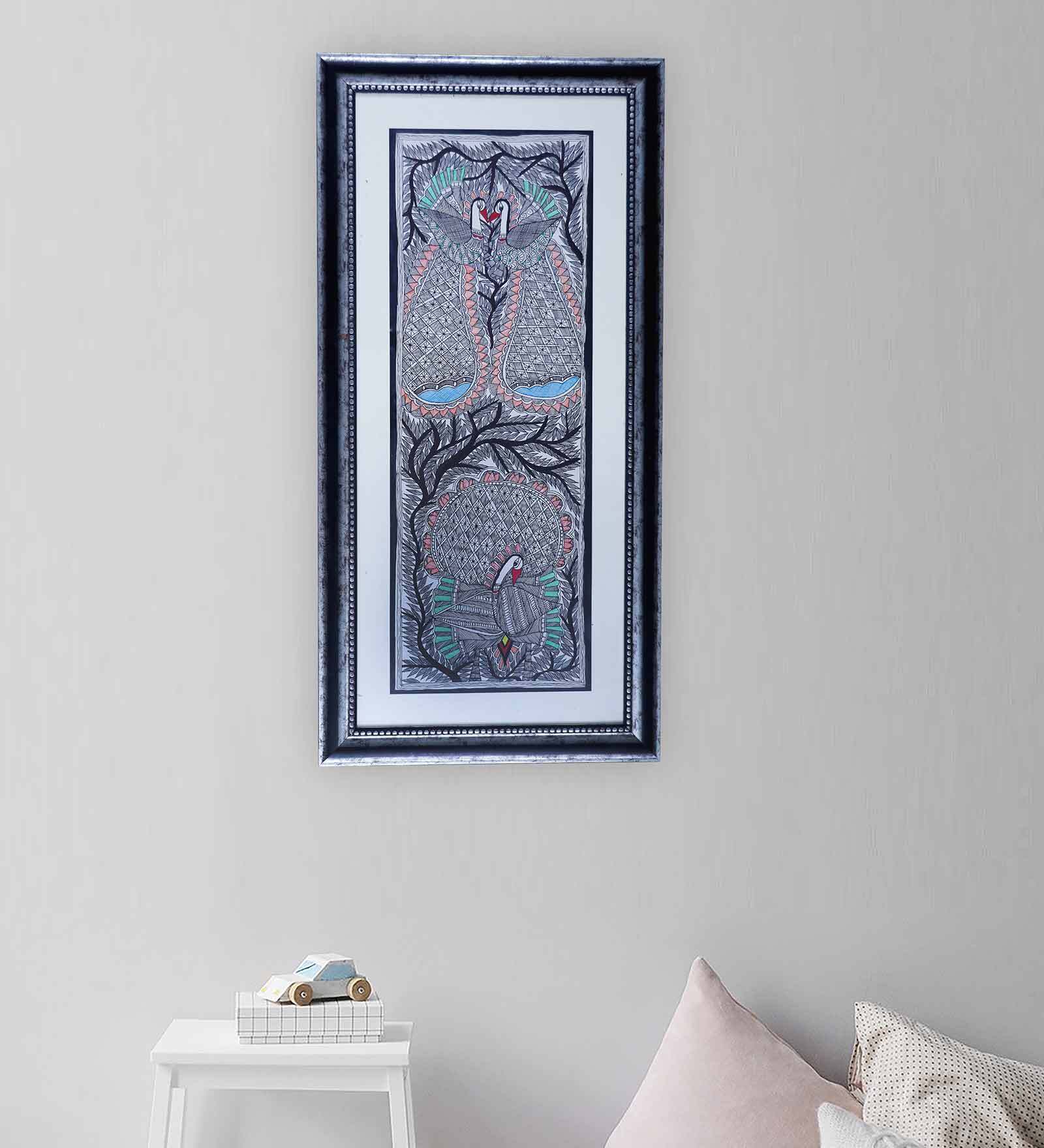 Buy Tree of life Colorful Birds Original Handmade Madhubani Painting by ...