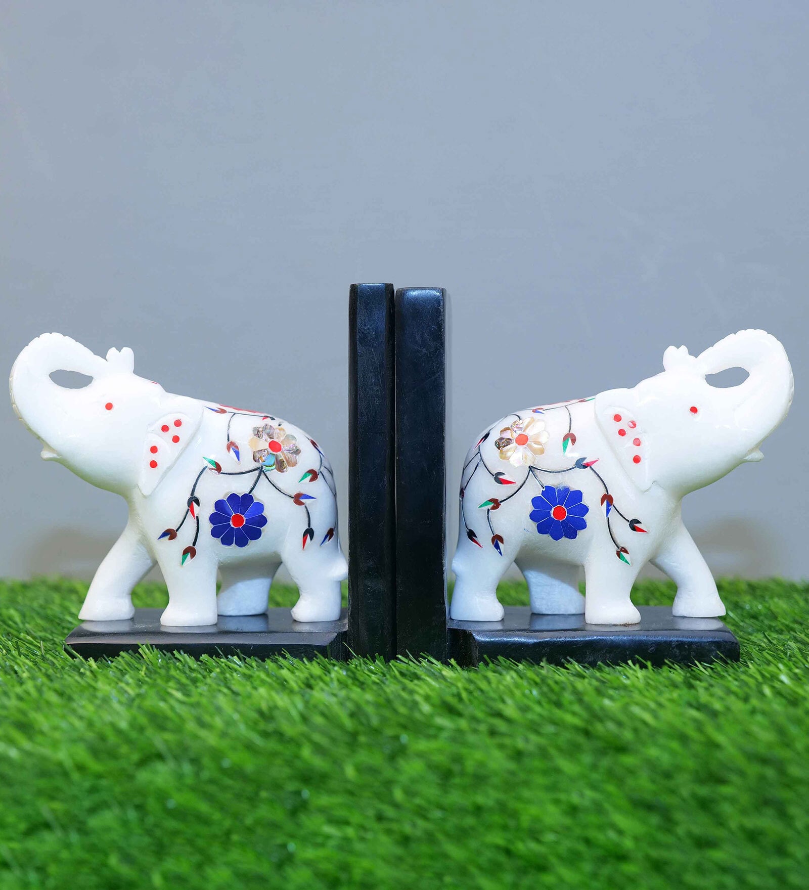 Intarsio White Marble Book End