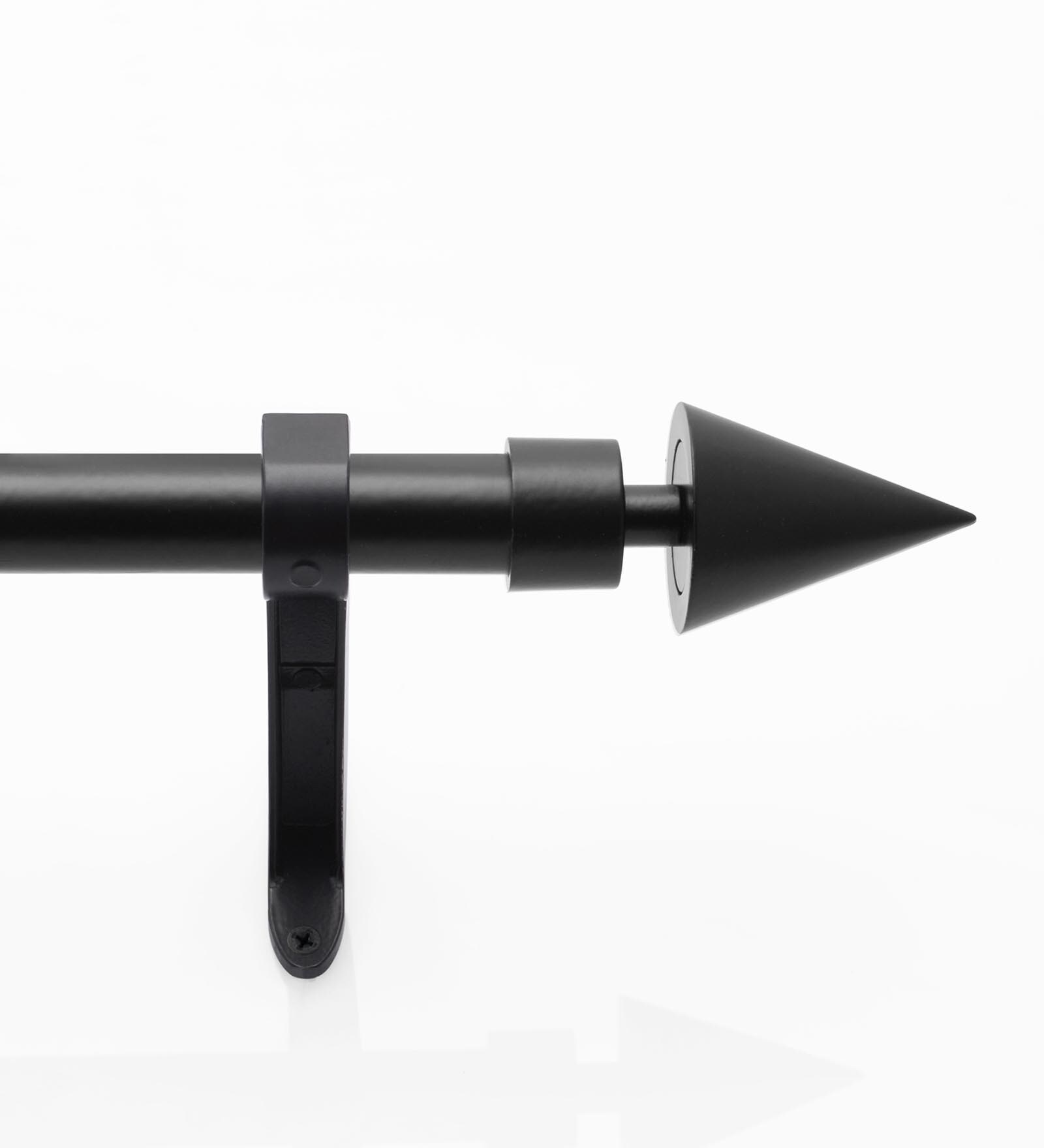 Black Matte 36 Inch expandable to 66 Inch Iron Curtain Rod with Bracket