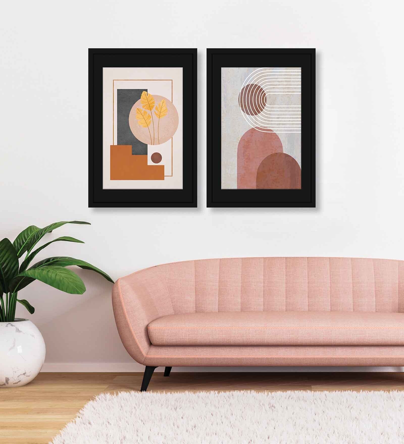 Black MDF & Synthetic (Set of 2) Art Panels