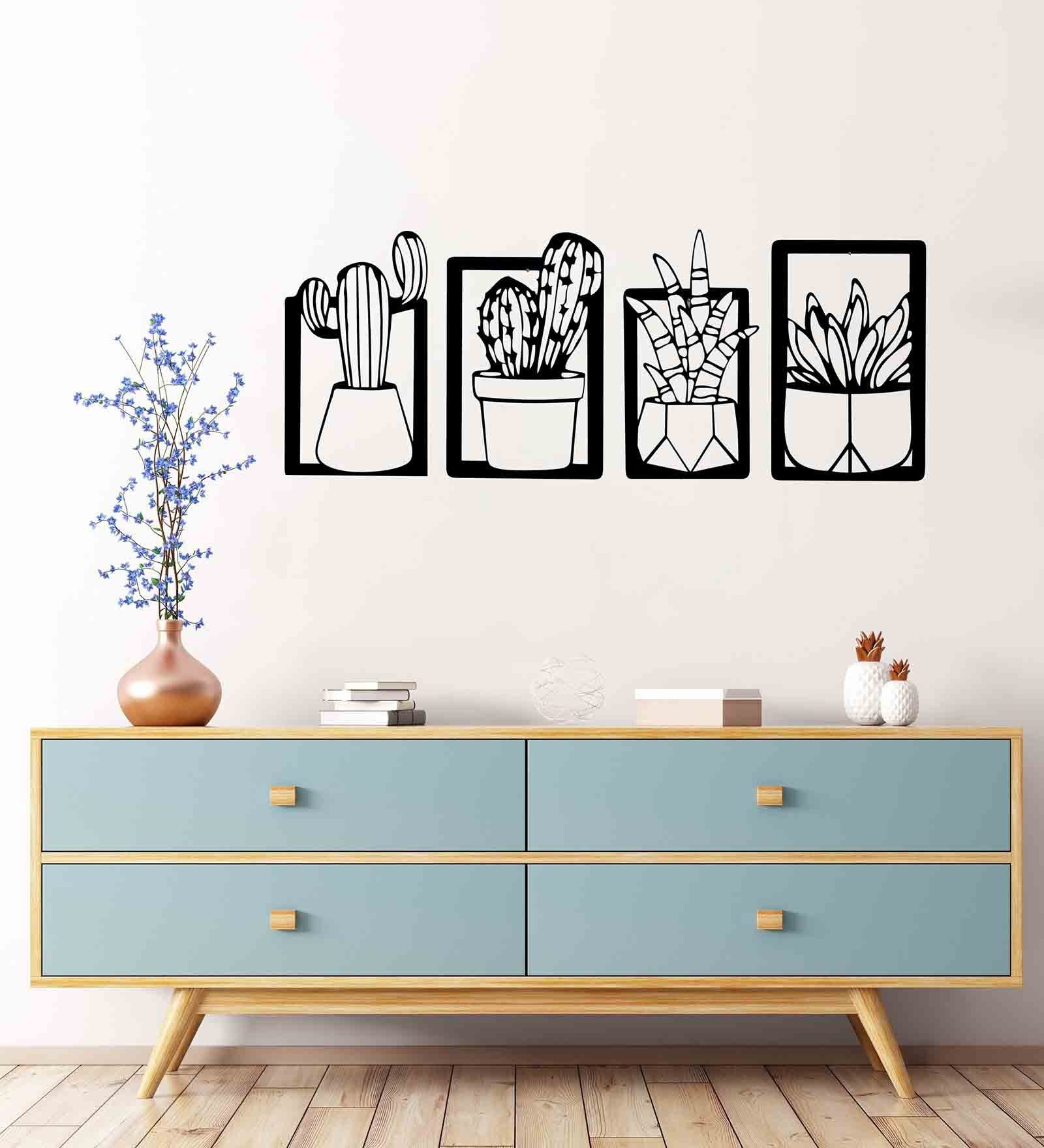 Black MDF Wall Art (Set Of 4)