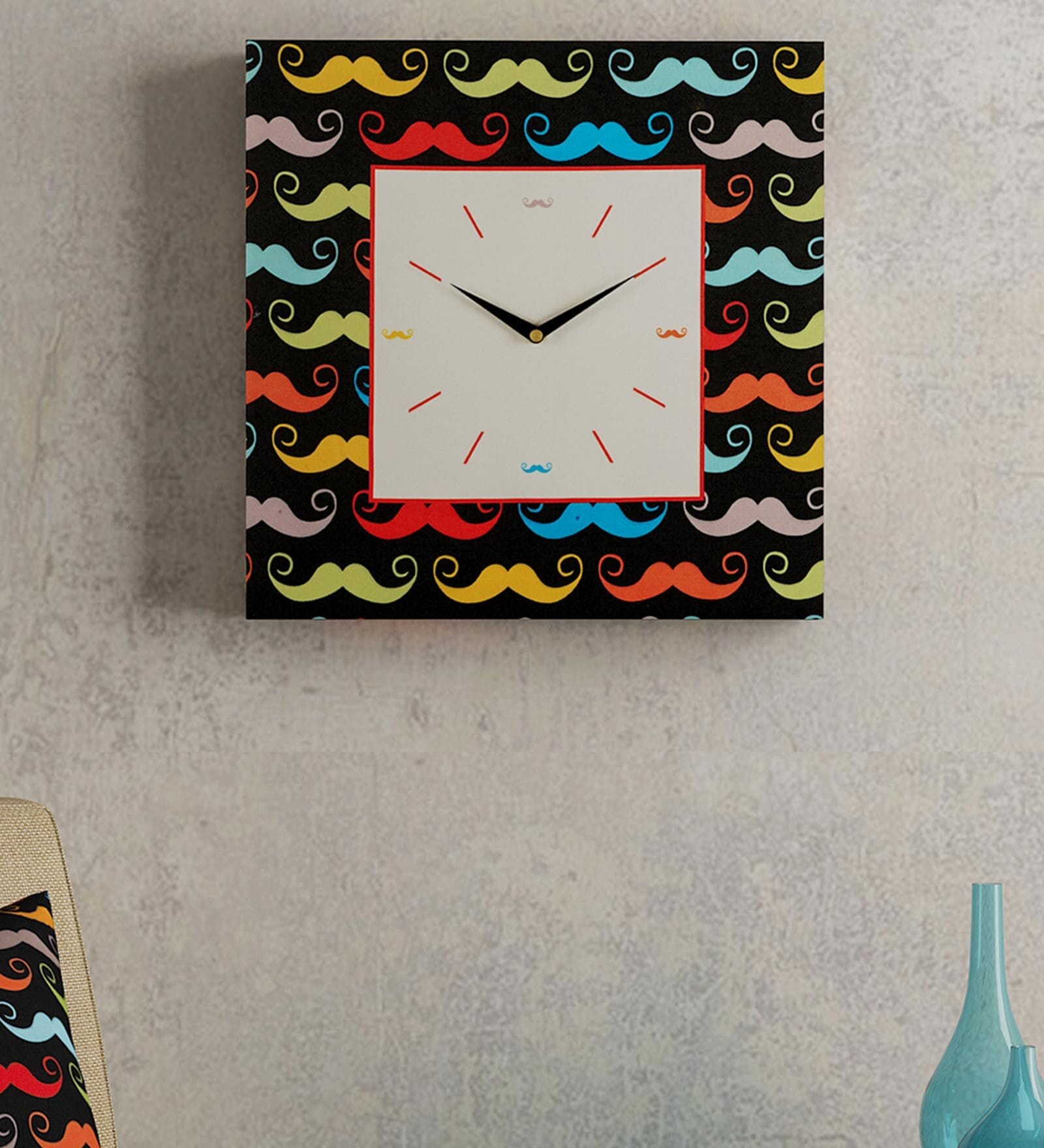 Black MDF Framed Analog Wall Clock