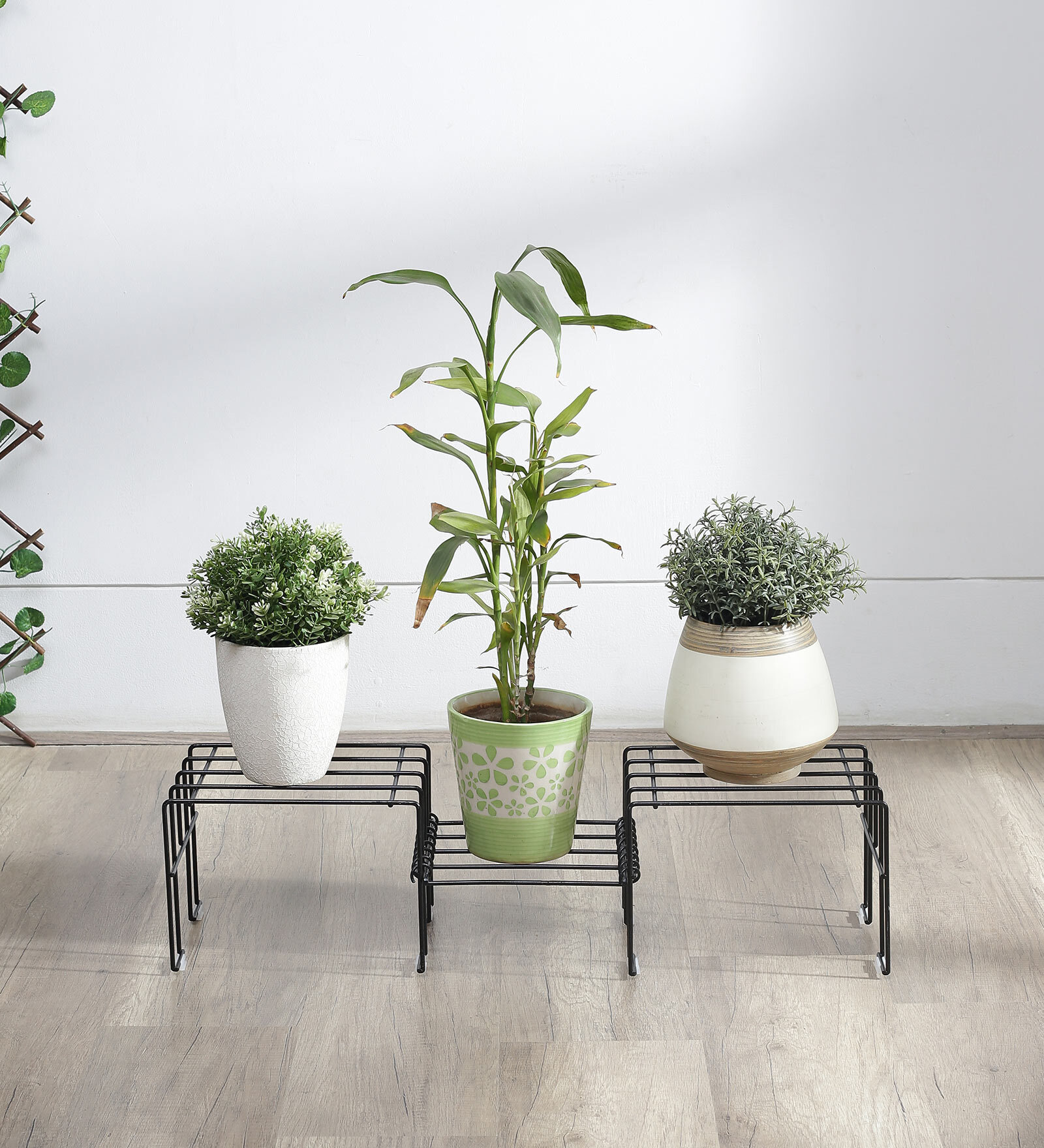 Black Metal (Set of 2) Planter Stands
