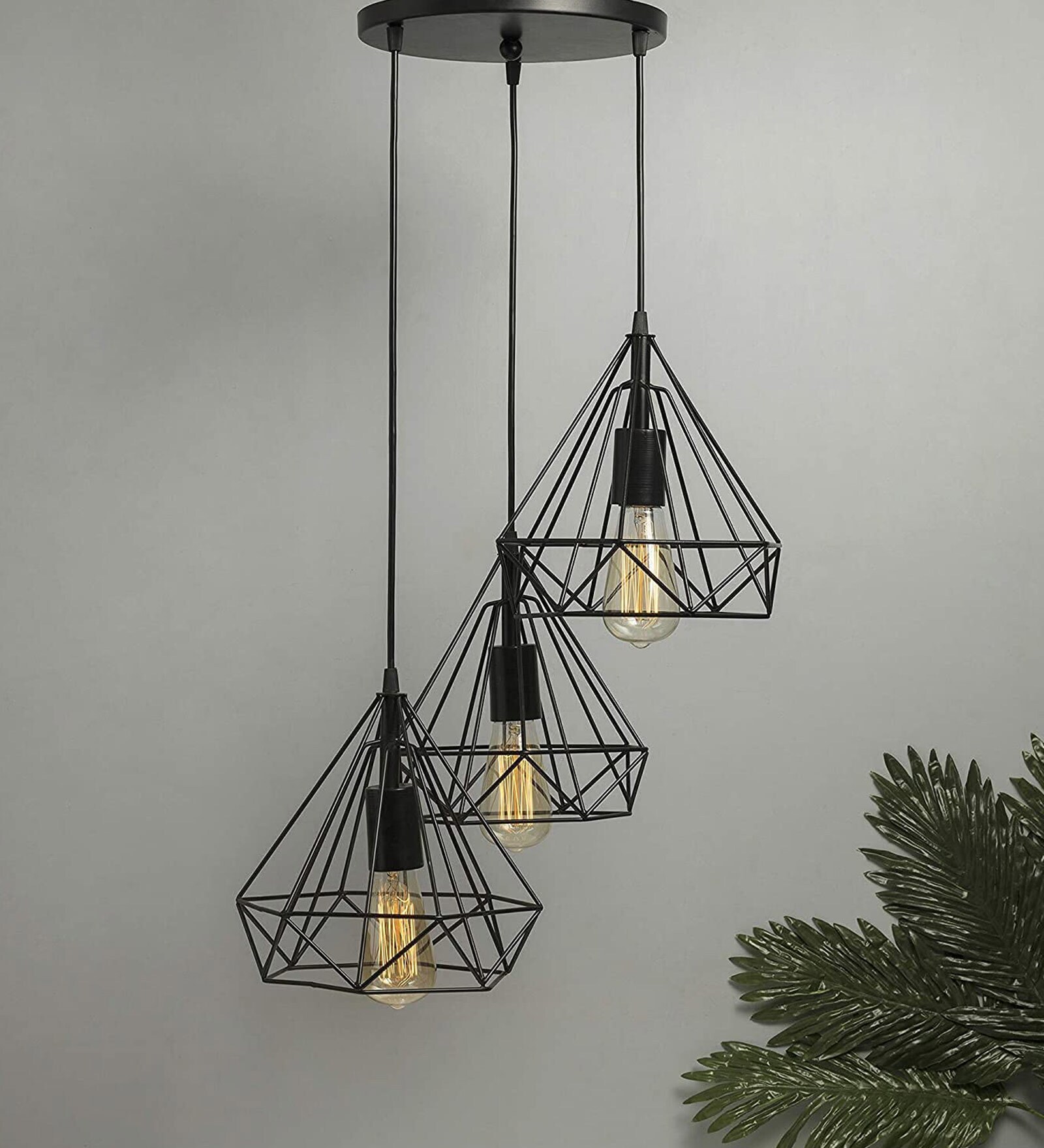 Contemporary Black Metal Cluster Hanging Light