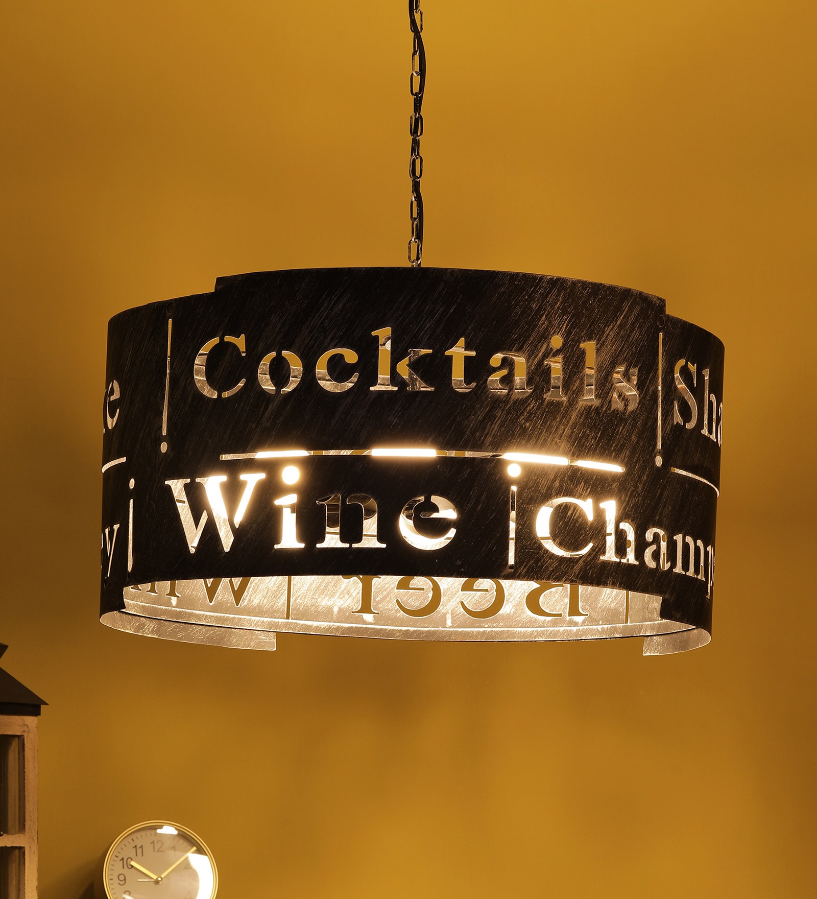Black Metal 8 Light Chandelier