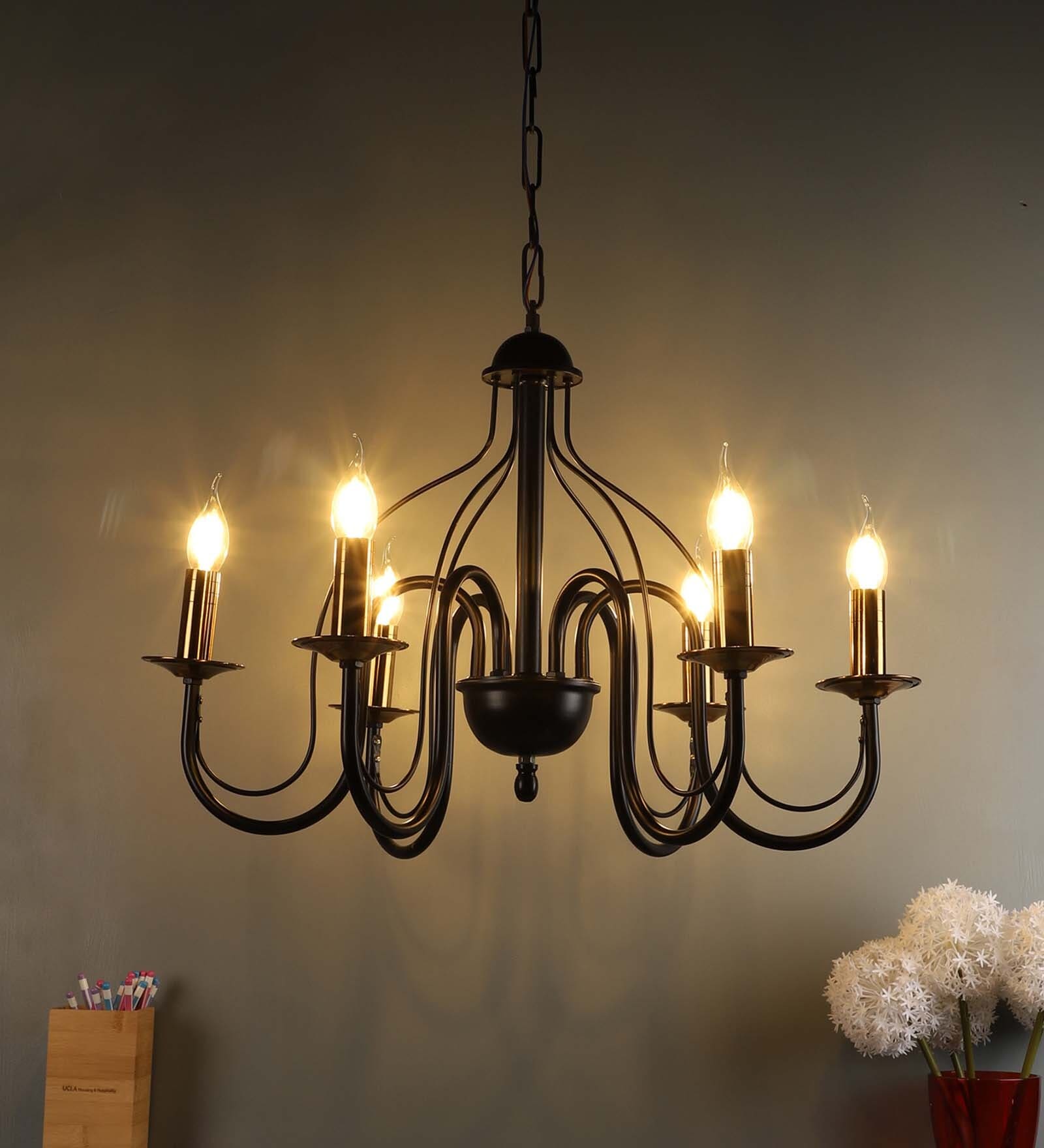 Buy Pisa Black Metal Candle Chandelier at 35% OFF by Imperial Glass ...