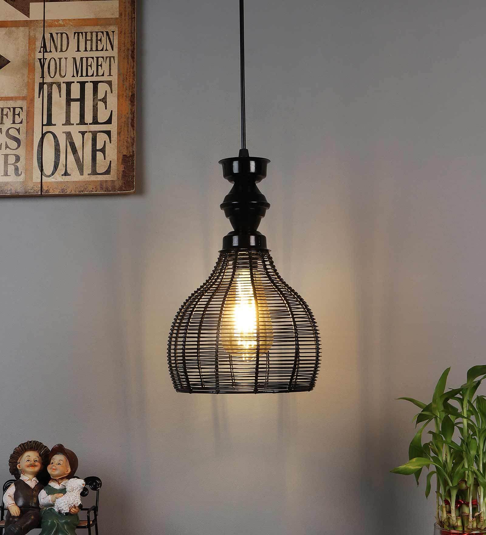 Buy Tris Black Metal Hanging Light by Foziq at 77% OFF by Foziq | Pepperfry