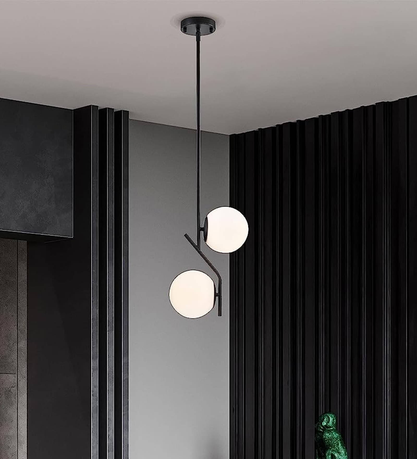 Black Metal Corded Electric Hanging Pendant Light