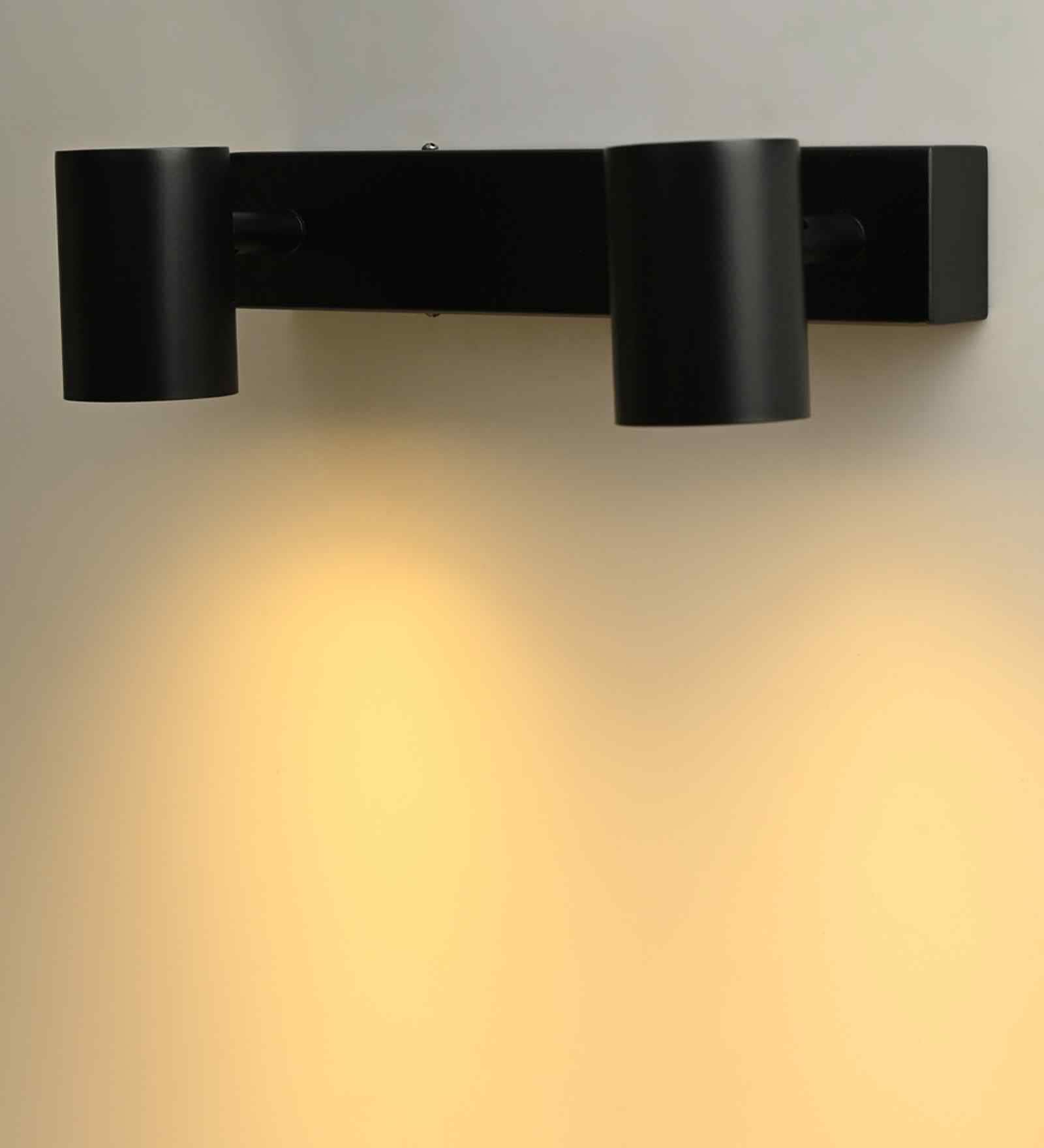 Black Metal Dual Cone Wall Light   Modern Adjustable Decorative Fixture