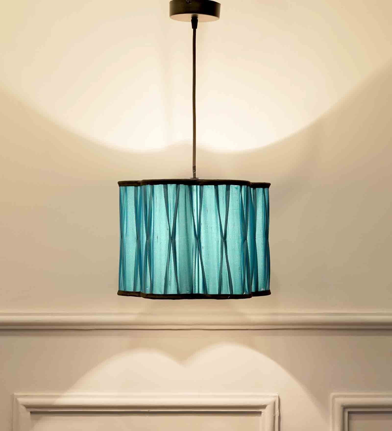 Blue Metal Hanging Light