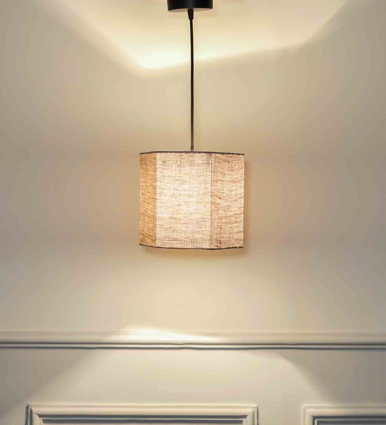 Beige Metal Hanging Light