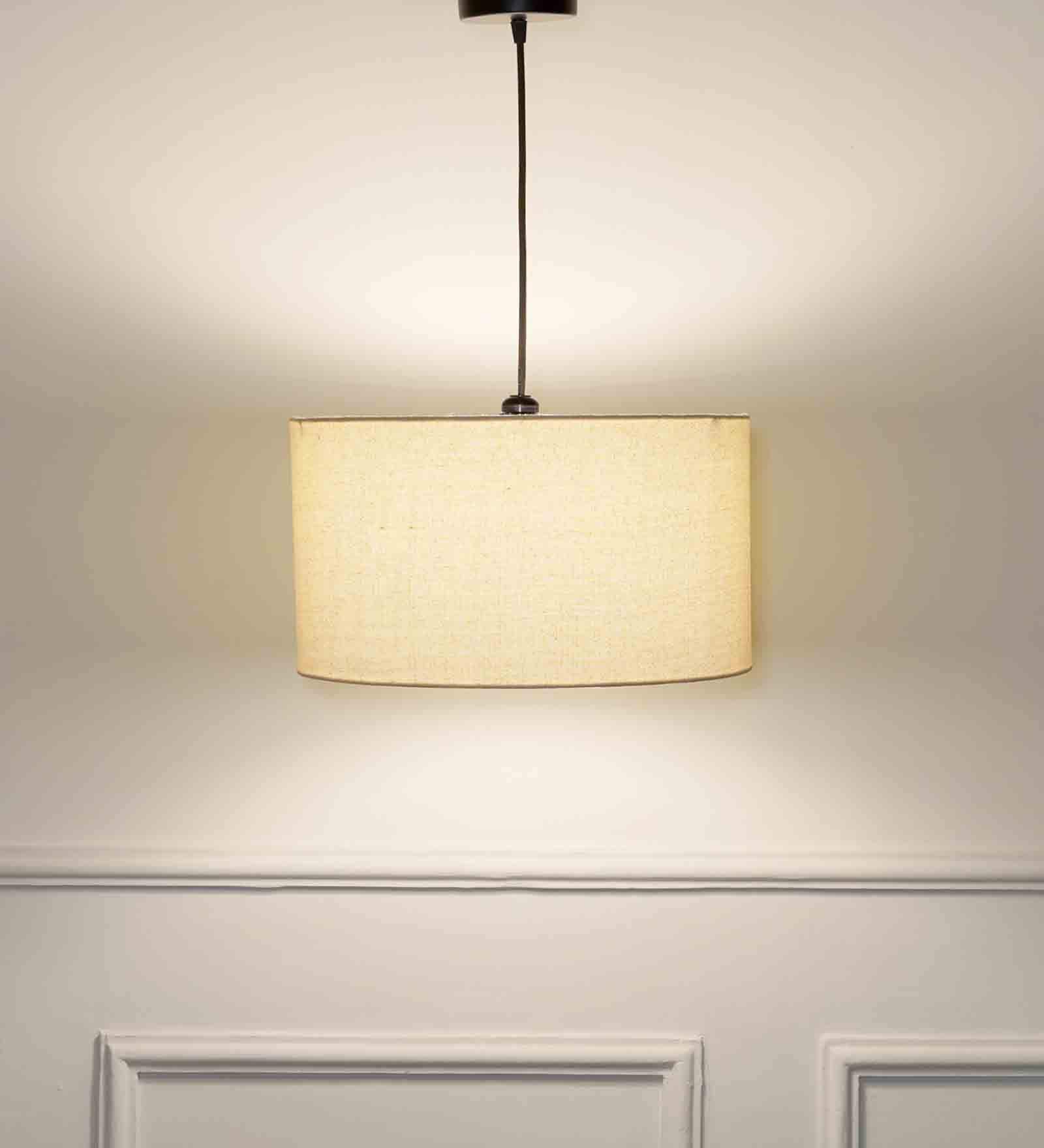 Beige Metal Hanging Light