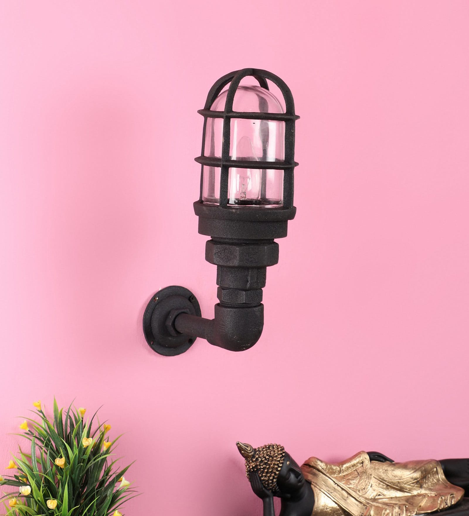 Buy Black Metal Outdoor Wall Light by Eliante by Jainsons Lights at 53