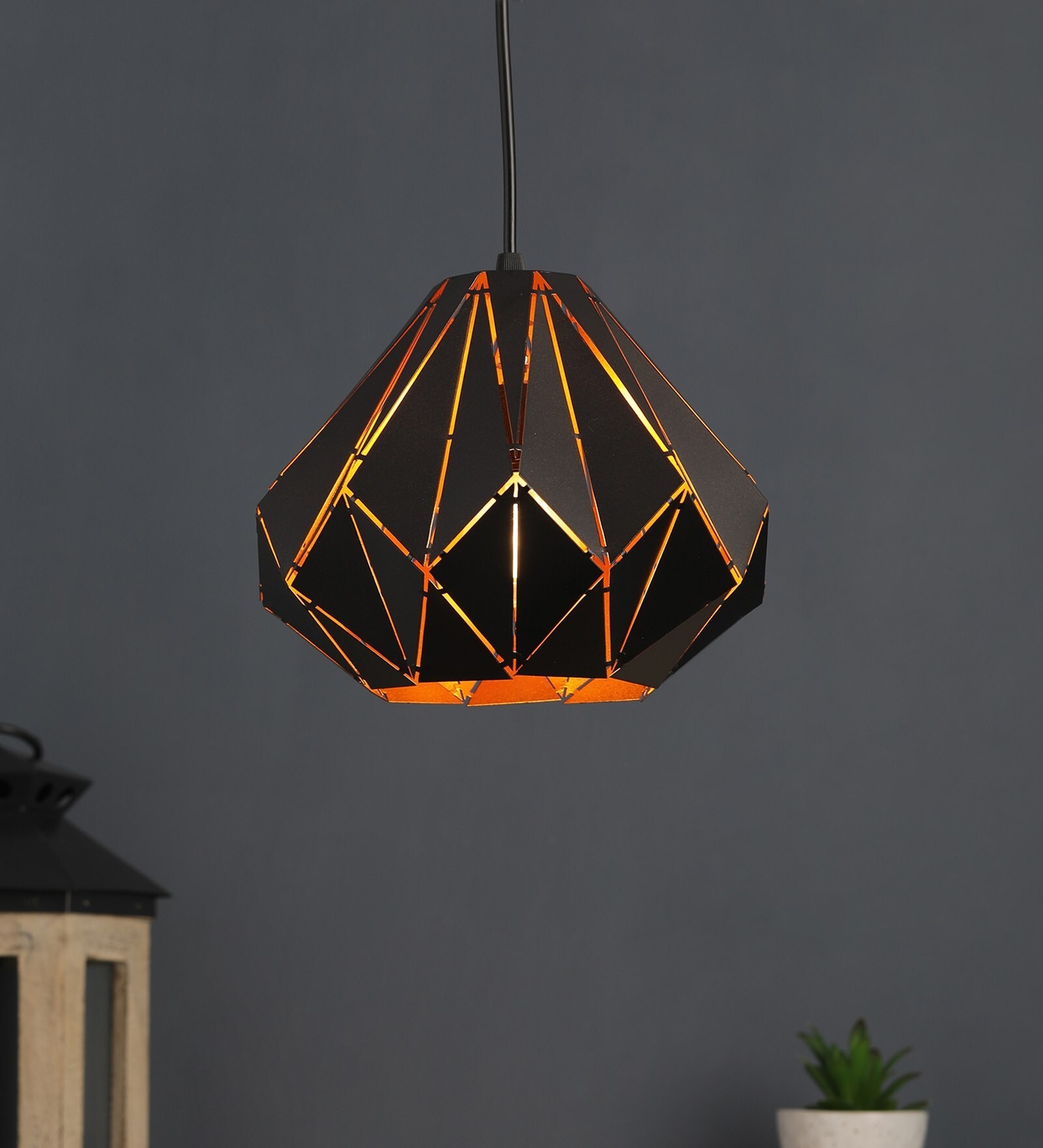 Buy Black Metal Single Hanging Lights By Eliante By Jainsons Lights