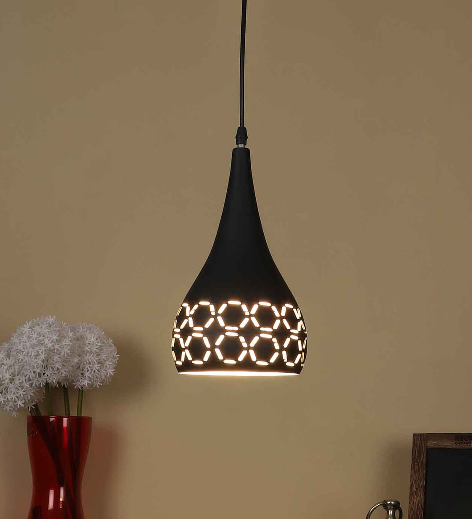 Abrax Black Metal Hanging Light