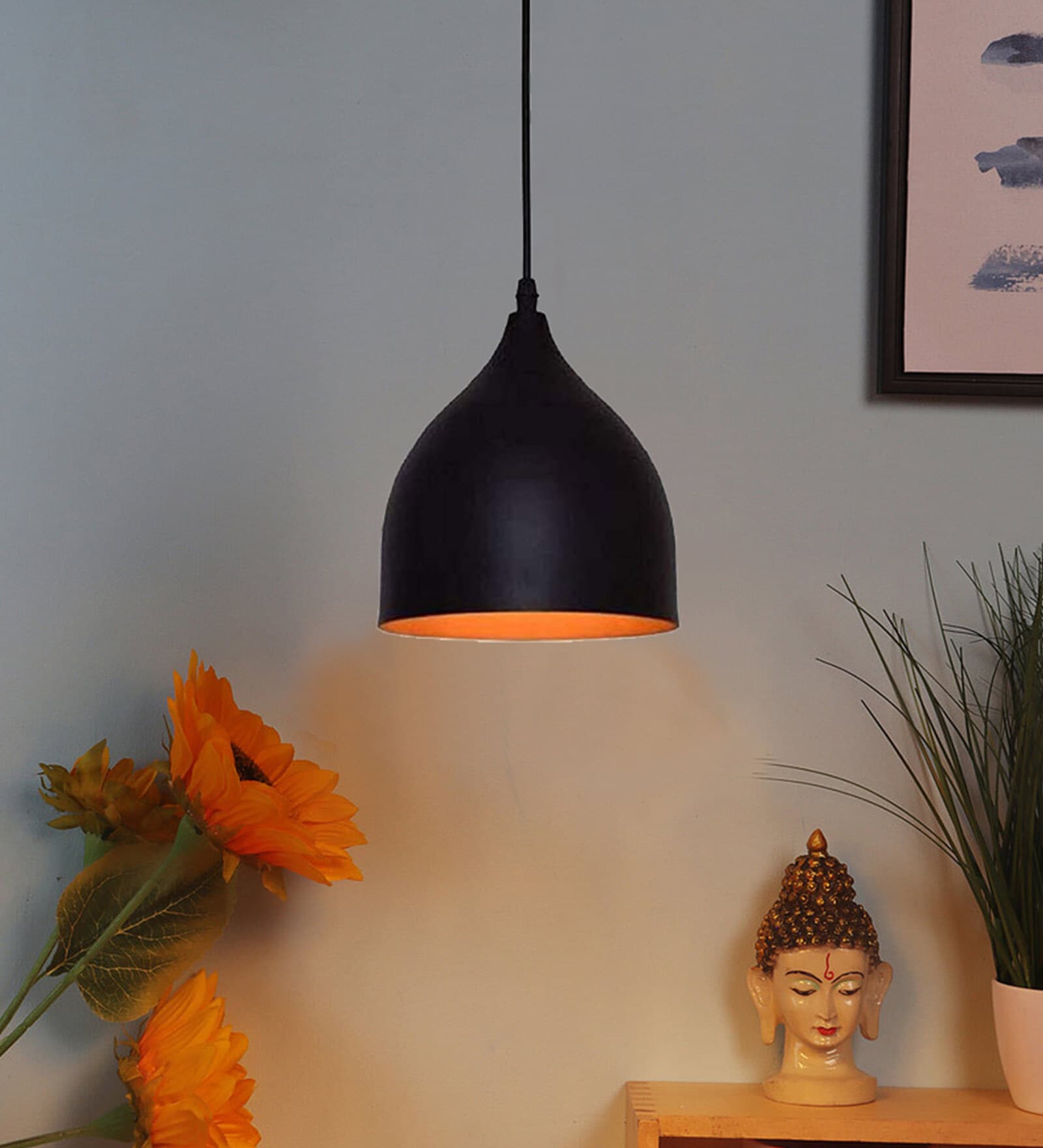 Damsel Black Metal Hanging Light