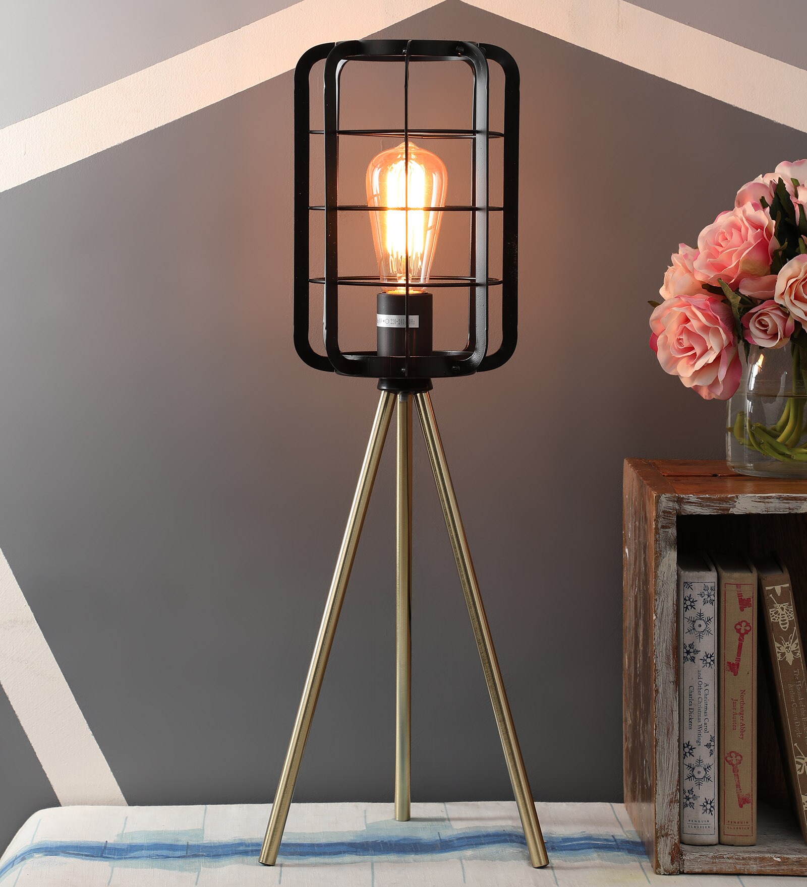 Buy Black Metal Tripod Table Lamp By ODDCROFT Online Modern and