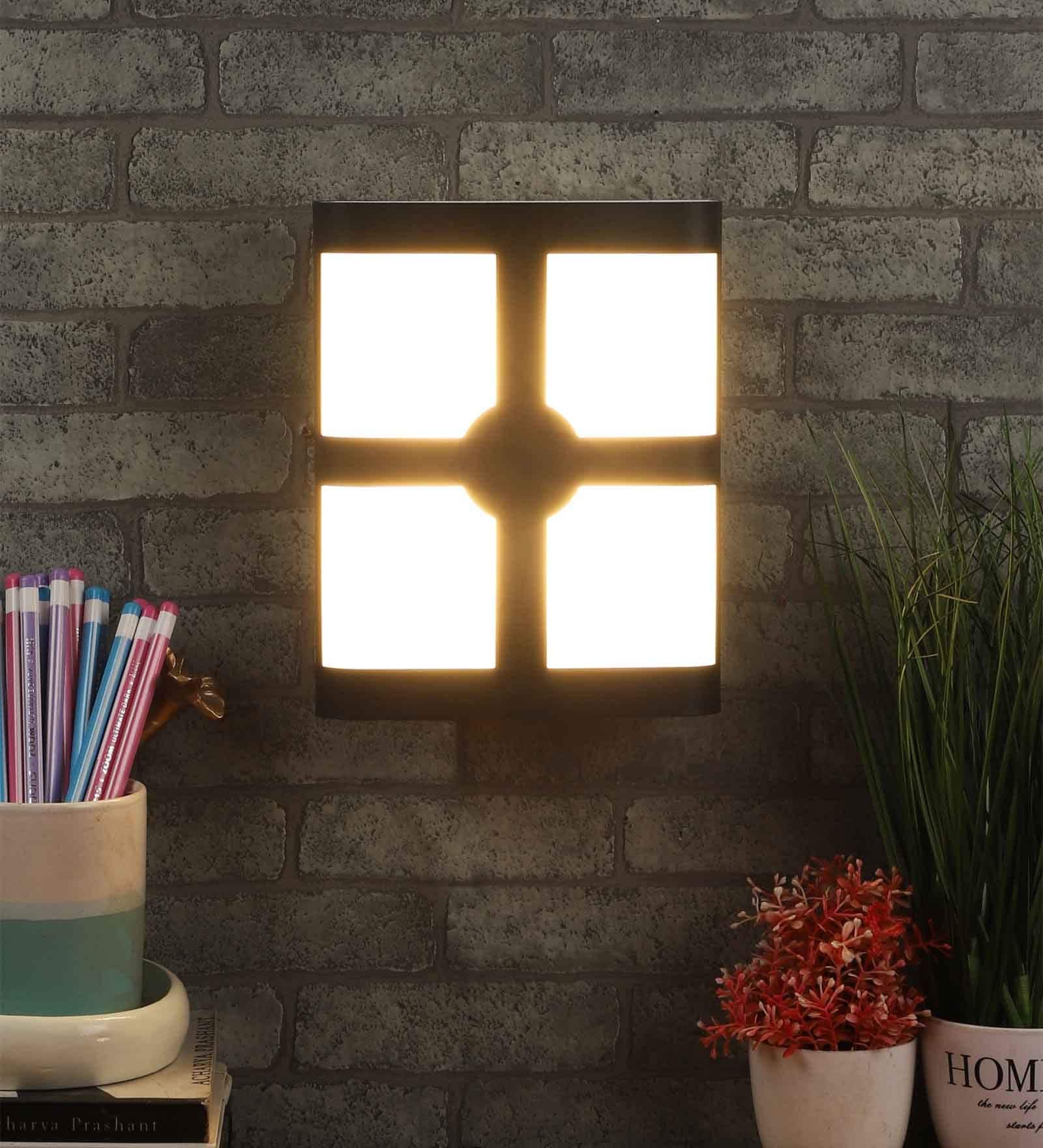 Rhombus Black Metal LED Wall Lights