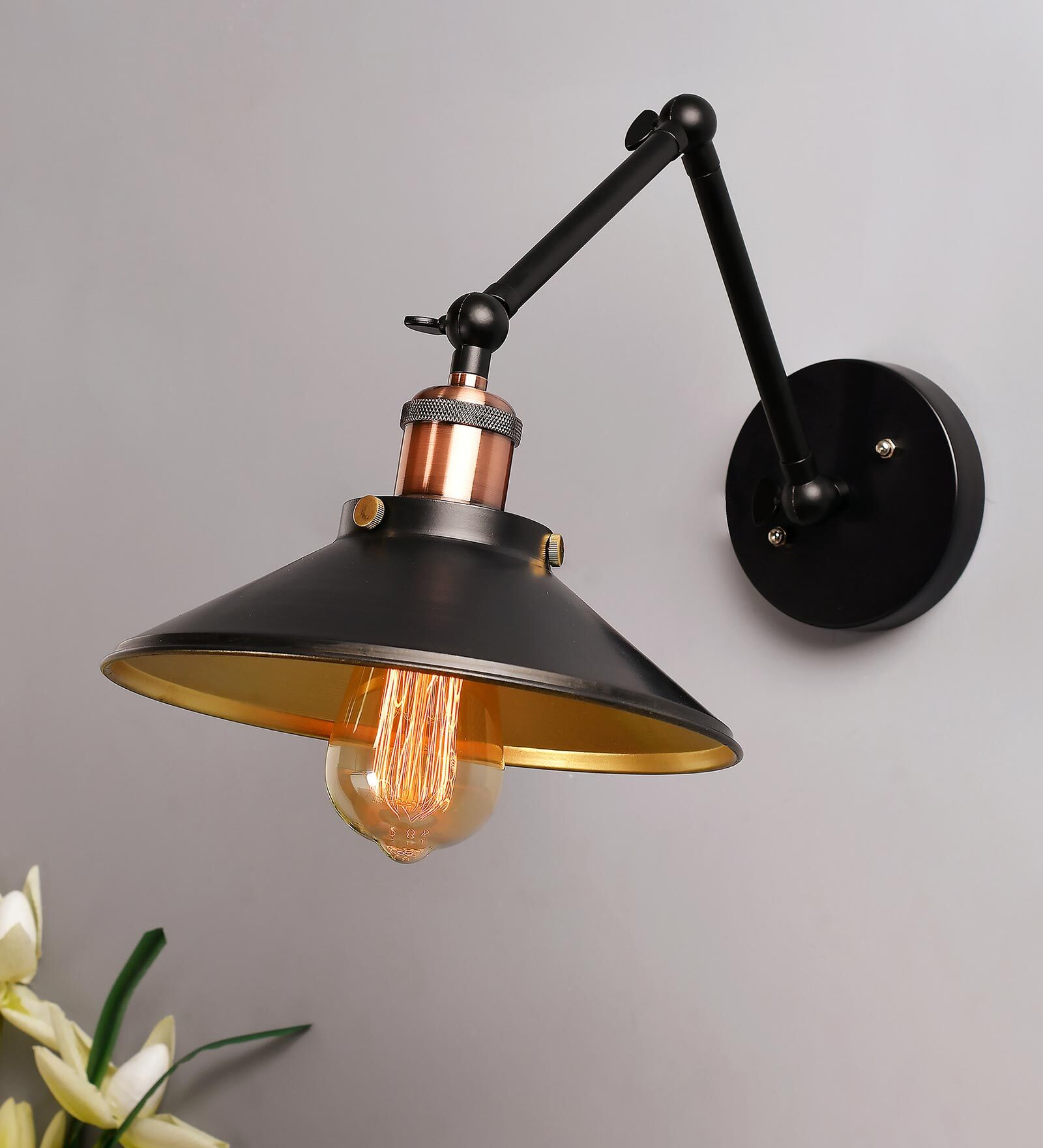 Italian Black Metal Wall Sconces