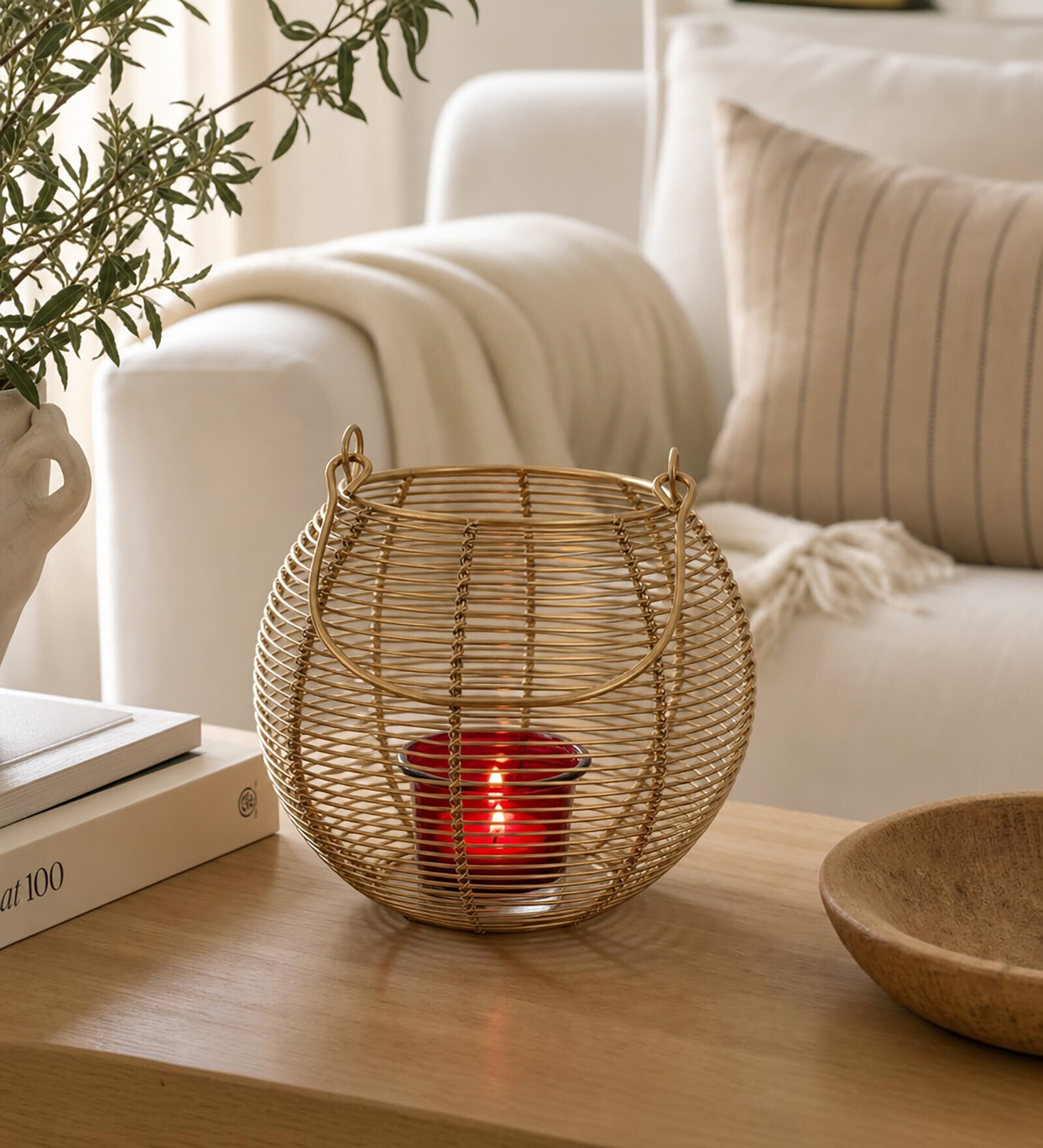 Black Metal Wire Lantern Candle Holder