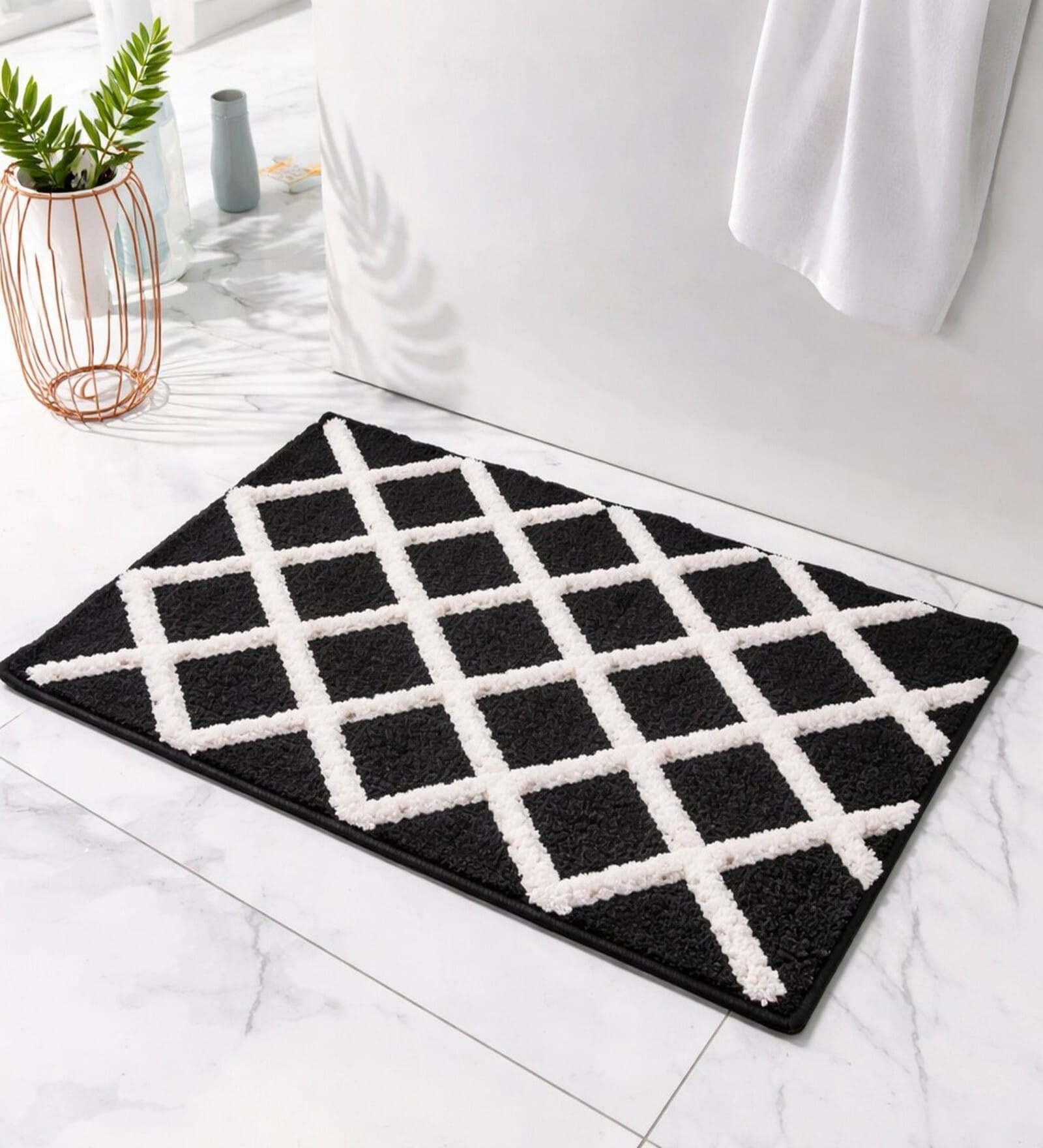 Black Microfiber 24x16 Inches Anti-Skid Door Mat