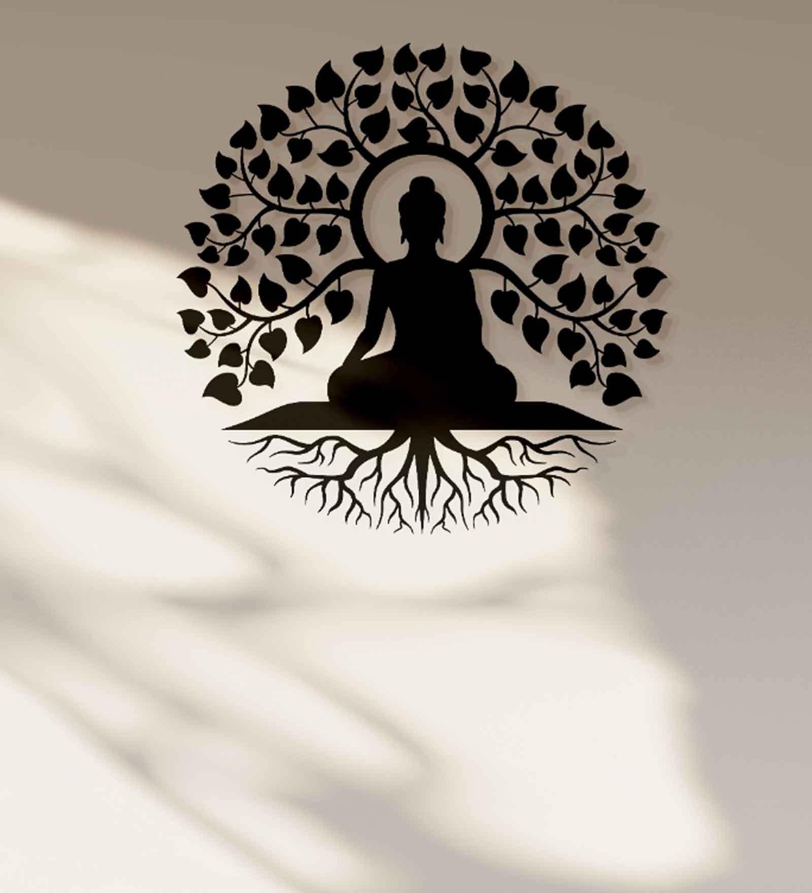 Black Mild Steel Bodhi Tree Without LED