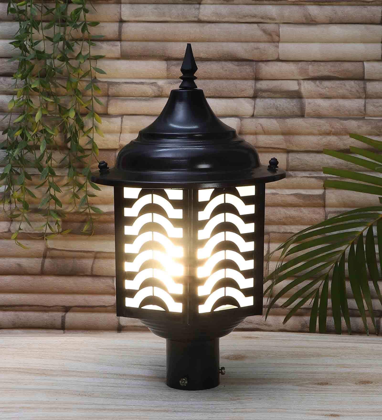 Black Mild Steel Gate Light