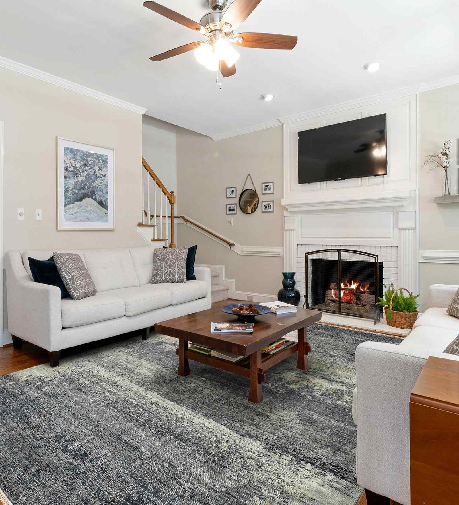 Black Modern Raw Handspun NZ  Wool & Raw Handspun Silk 2x3 Feet Handmade  Dhurrie