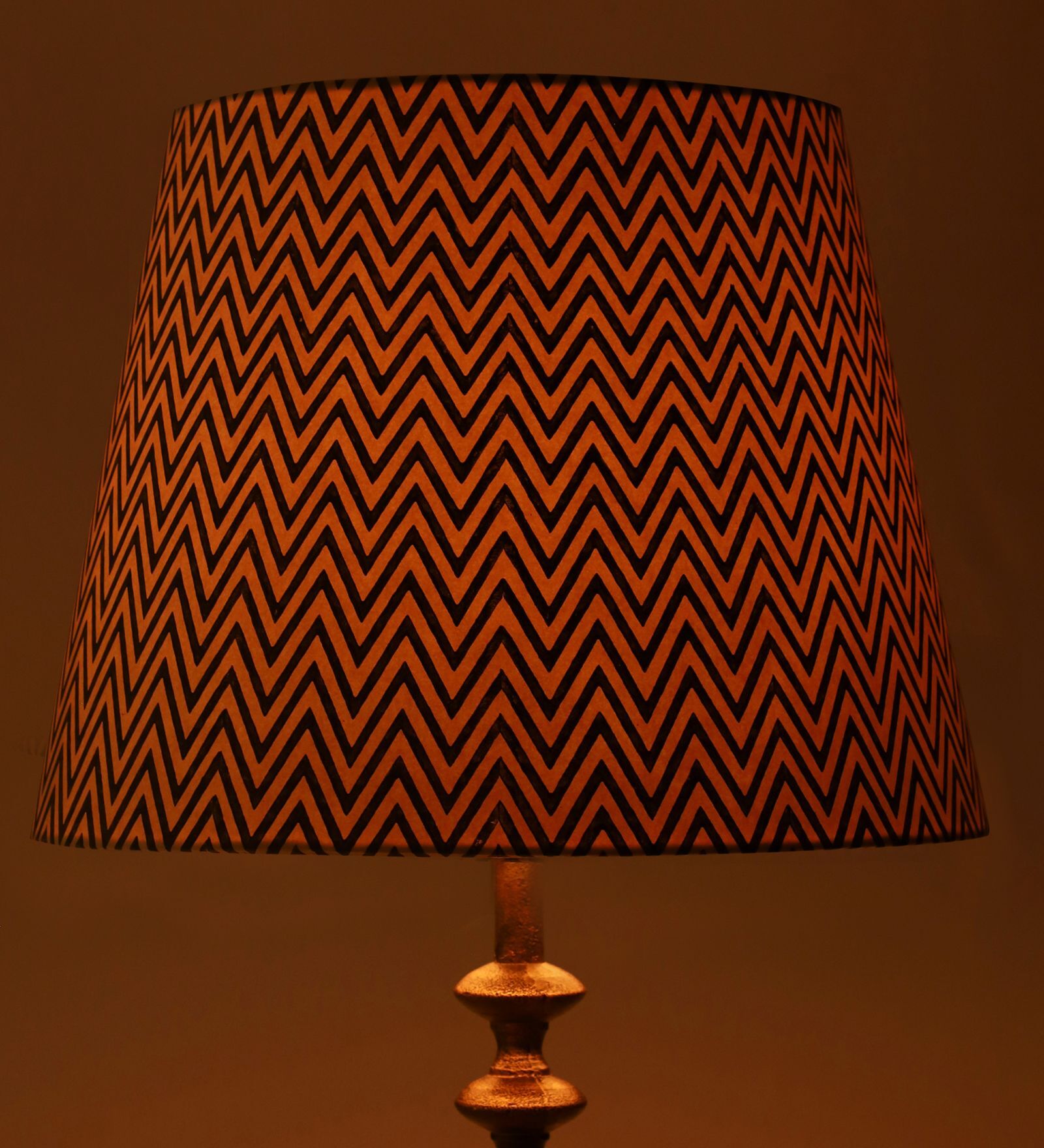 Ebony Chevrons 40cm Straight Empire Paper  Lampshade (Black)