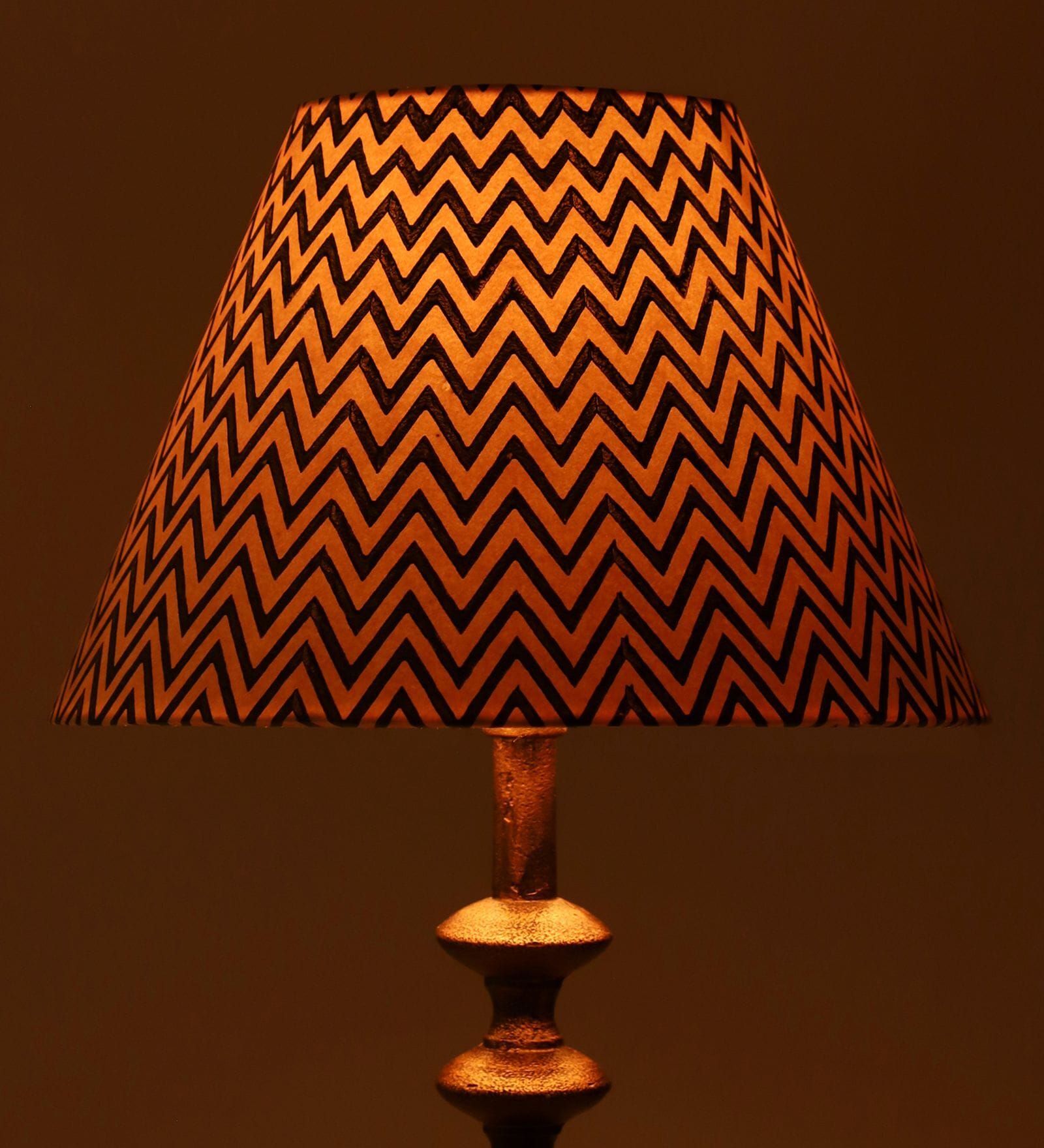 Ebony Chevrons 30cm Empire Paper  Lampshade (Black)