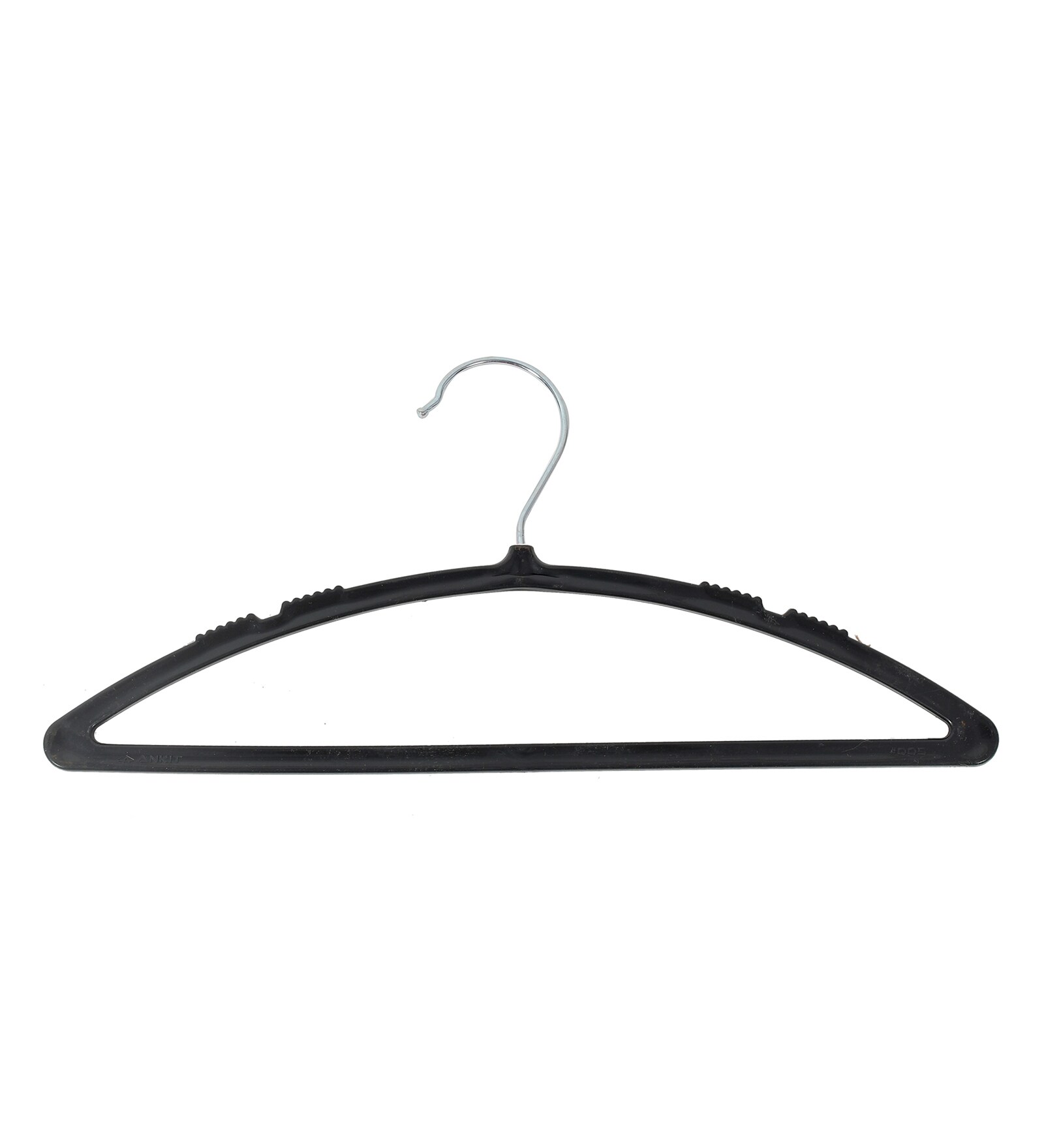 Buy Black Plastic 1 Hook Cloth Hangers (Set Of 6) By Kuber Industries
