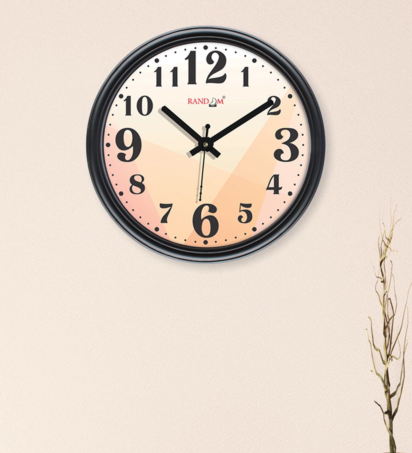 Buy Black Plastic 12Inch Curve Bold Numeric (Quartz Movement) Wall