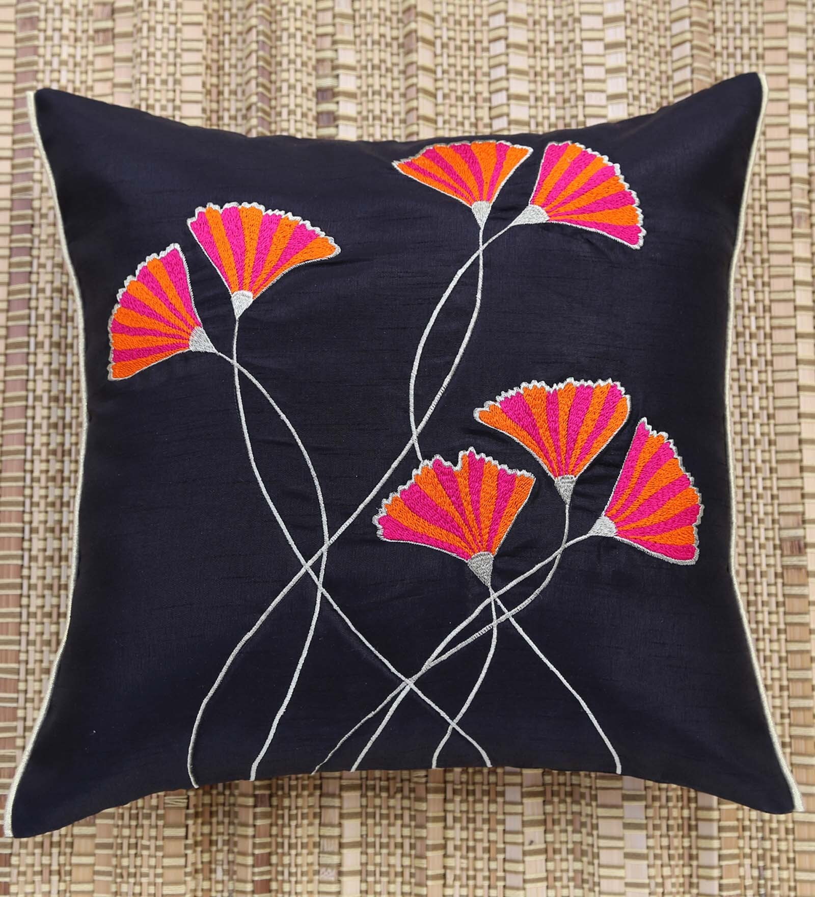 Buy Floral Polyester 16 x 16 inch Cushion Cover by ANS Online Floral