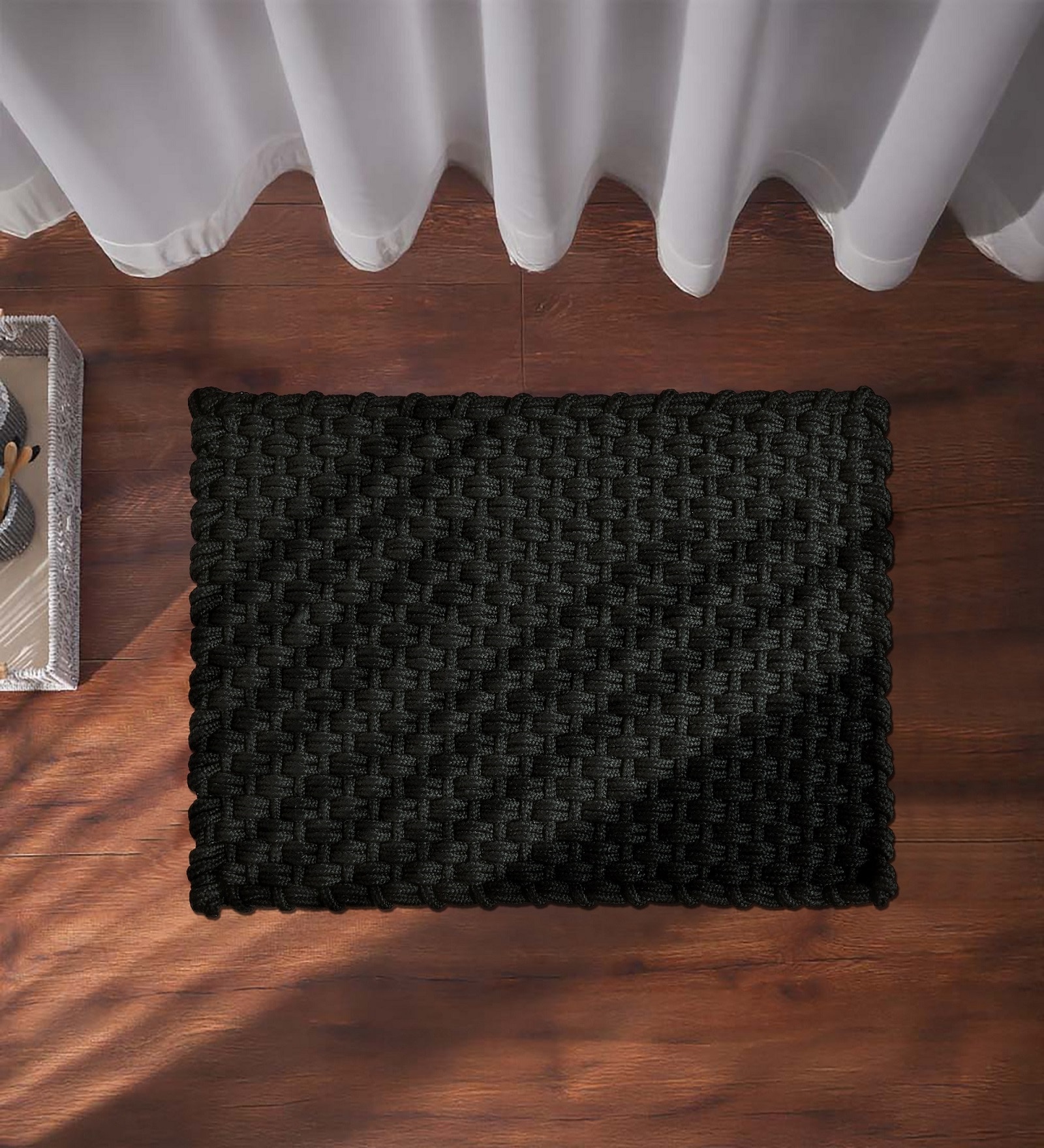 Black Polypropylene 16X24 Inches Anti-Skid Bath Mat