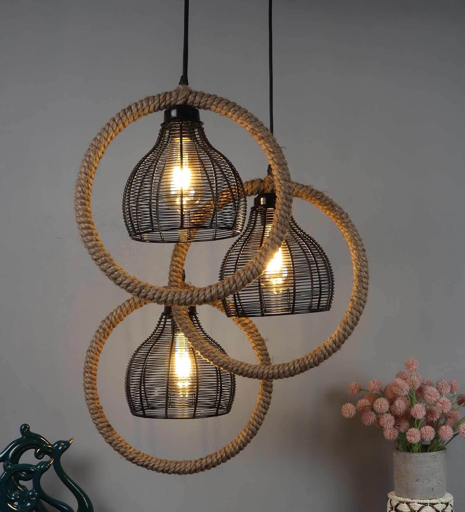 Ember Black PVC Cluster Hanging Light