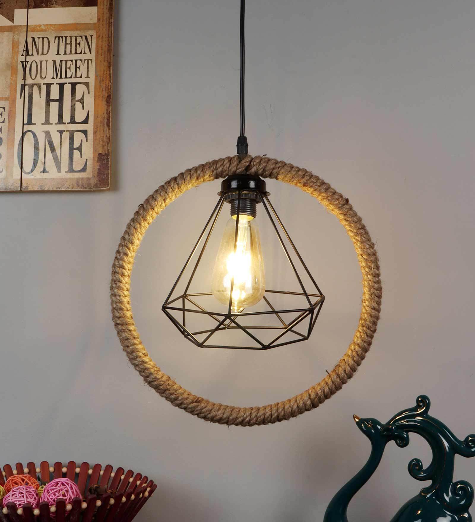 Gladus Black PVC Hanging Light