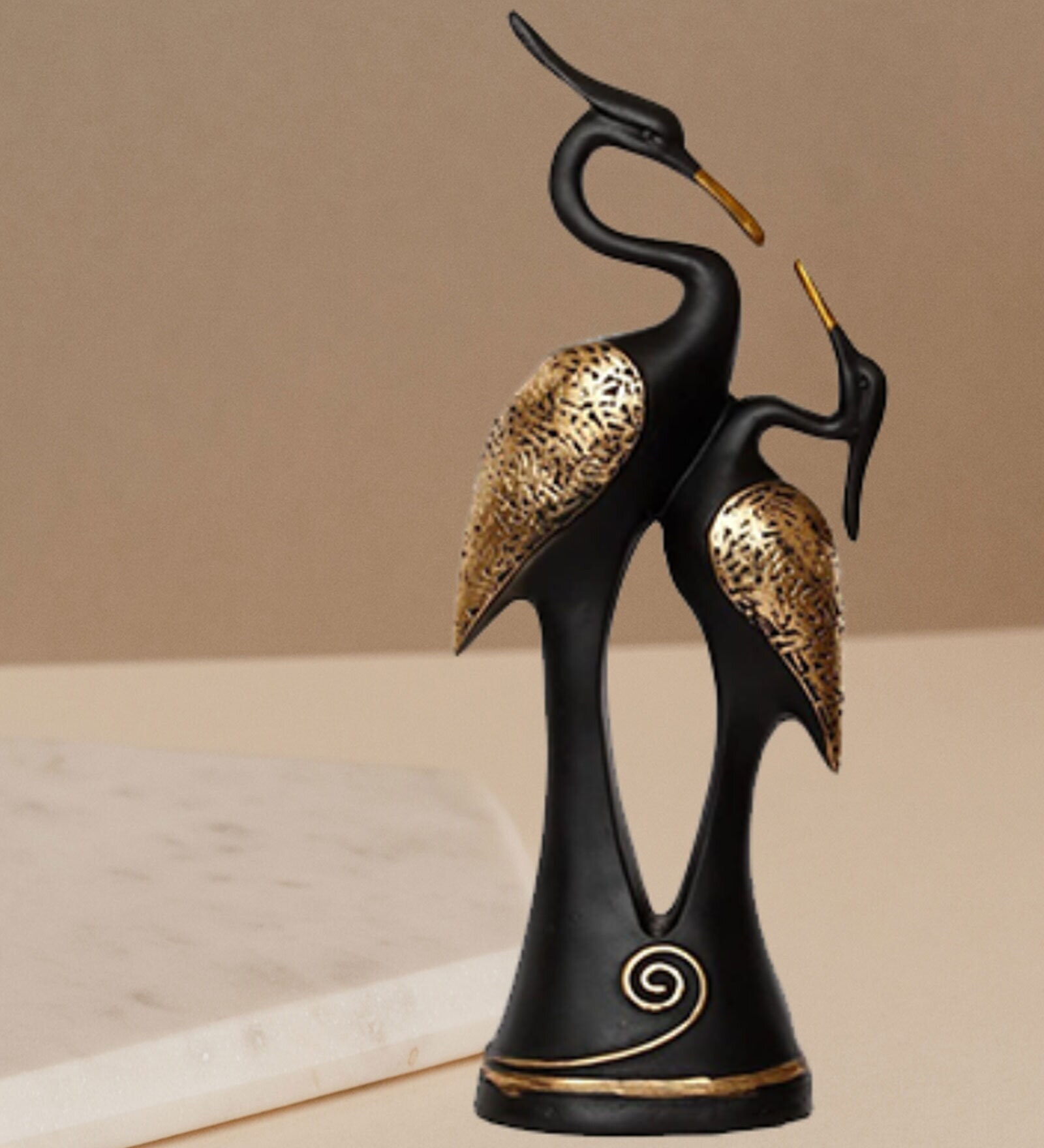 Black Resin Duck Figurine