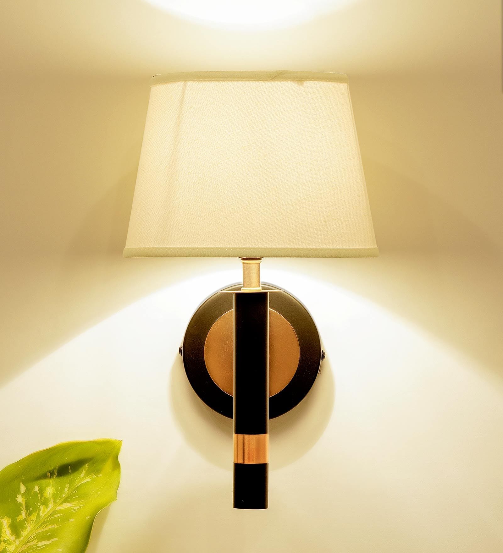 Roma Metal Wall Mounted Uplight Sconce (Black & Gold)