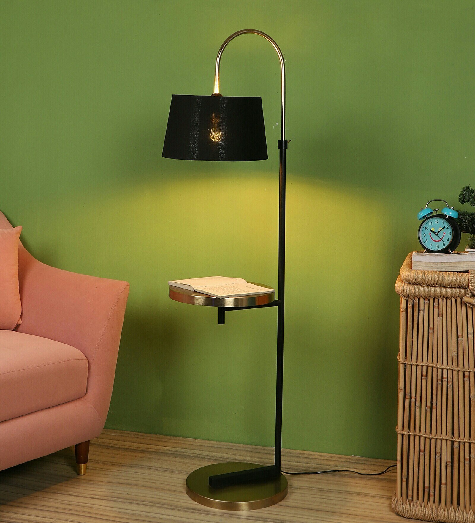 Buy Black Shade Floor Lamp With Metal Base By Forever Lights at 49 OFF