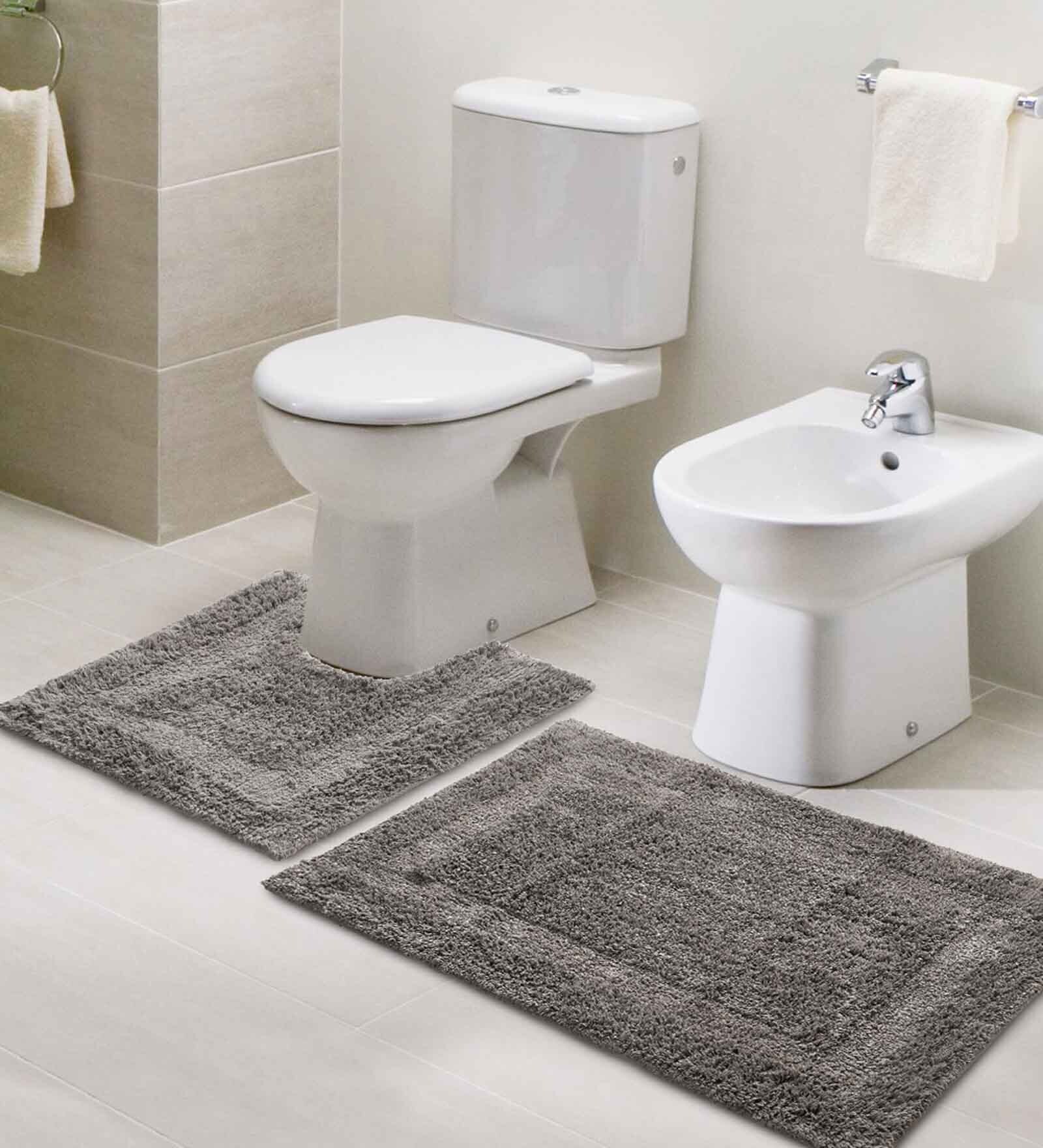 Black Solid Cotton 31.5x20 Inches Max Absorbant Bath Mat