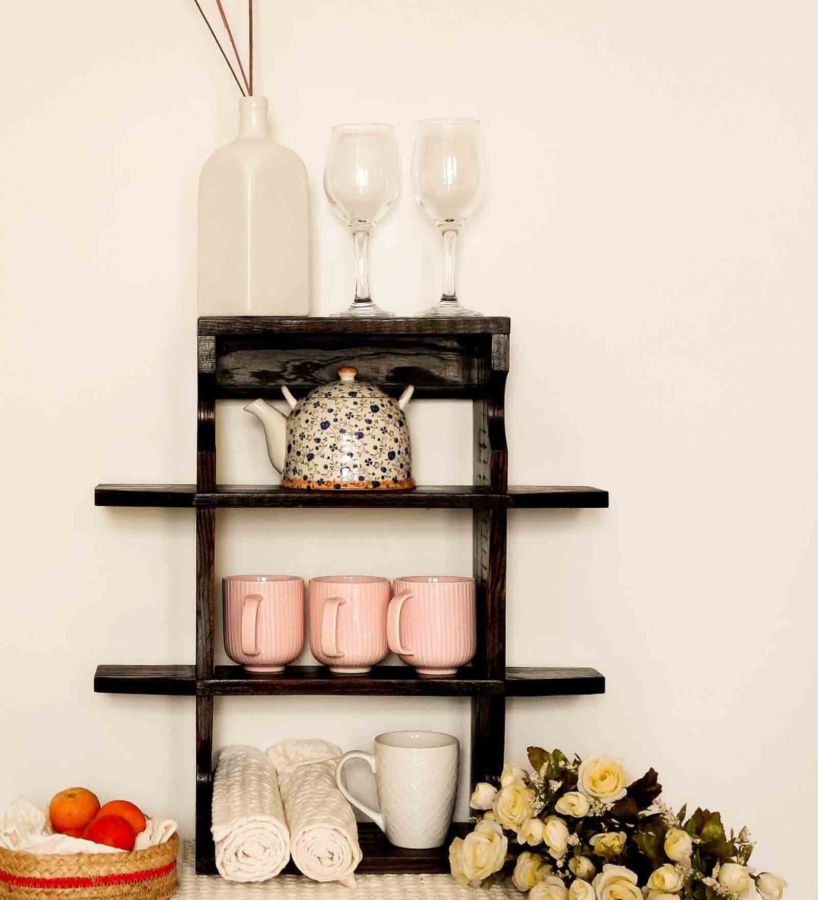 Black Solid Wood Max Wall Kitchen Cabinet